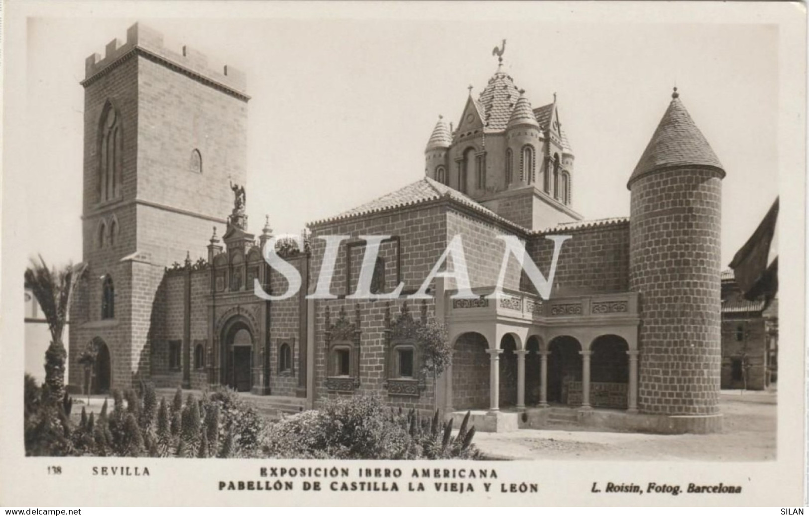 Postal Sevilla Exposición Ibero Americana Pabellón De Castilla Y León Roisin - Otros & Sin Clasificación