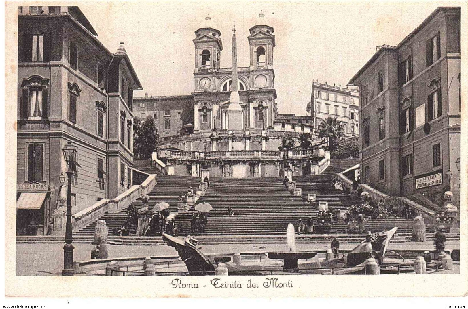 CARTOLINA ROMA COLOSSEOTRINITA' DEI MONTI ANNULLO TARGHETTA LITTORIALE - Autres Monuments, édifices