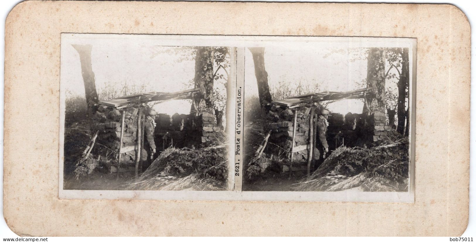 Photo Stéreoscopique , Poste D'observation - 1914-18