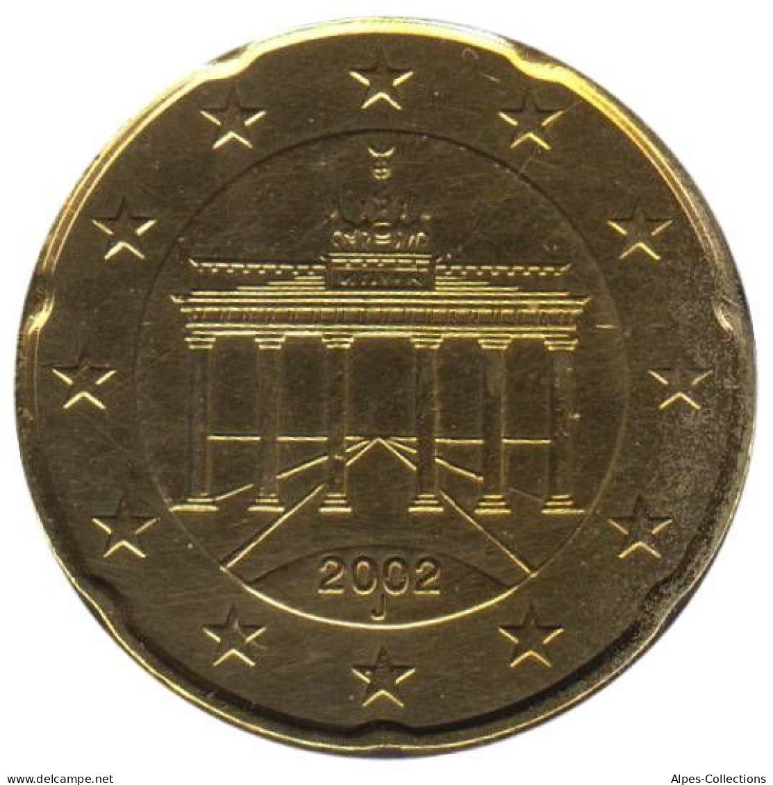 AL02002.1J - ALLEMAGNE - 20 Cents D'euro - 2002 J - Duitsland