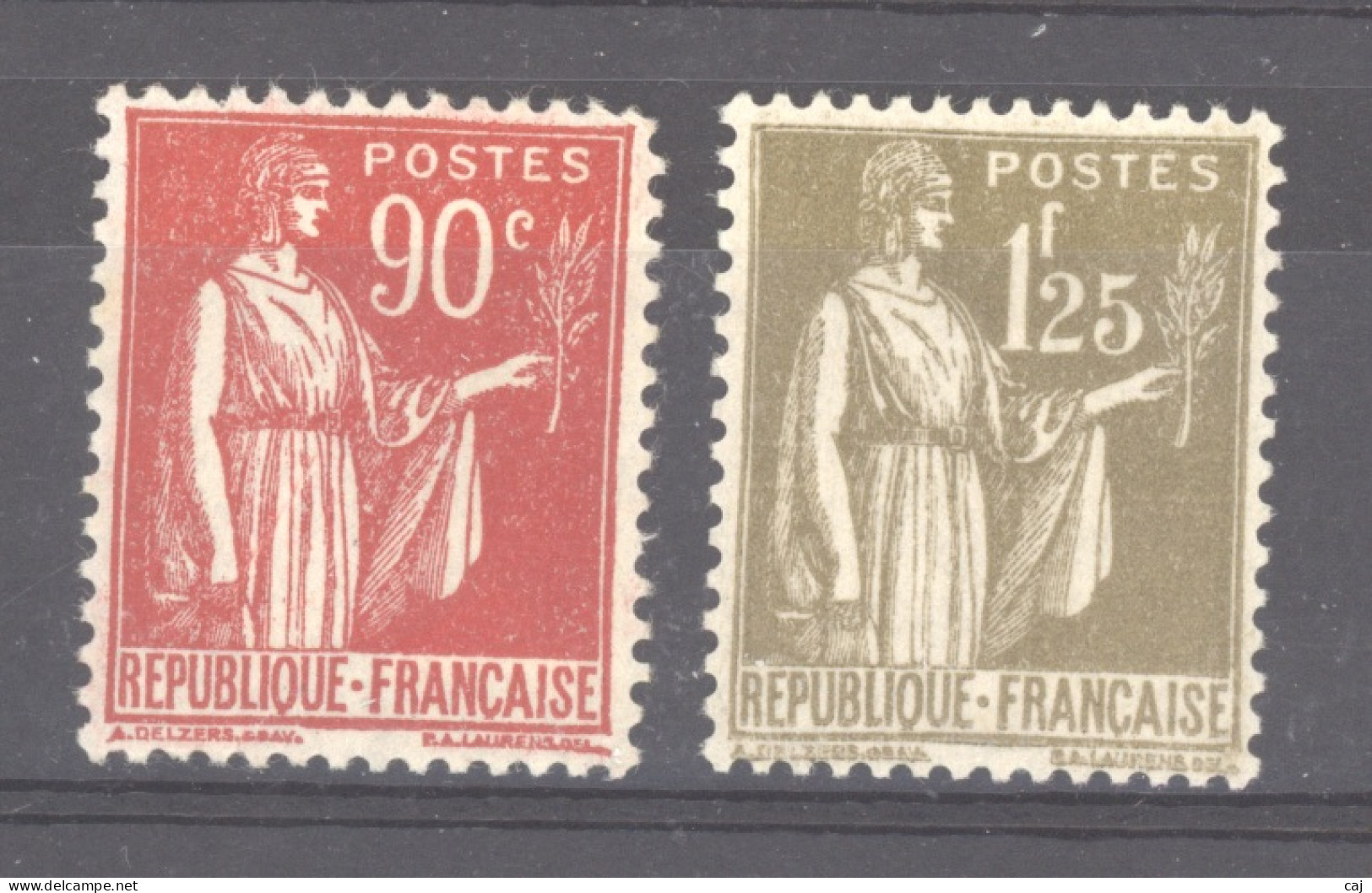 France  :  Yv  285 + 287  *   GNO - 1932-39 Paz