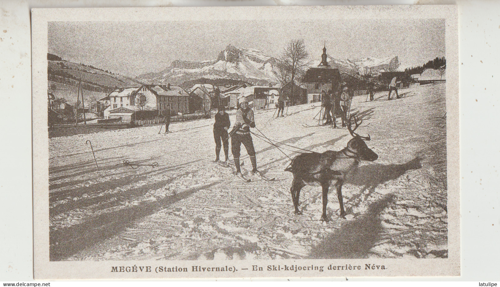 Megeve 74  Carte Non Circulée  Station Hivernale -En Ski -kdjoering Derriere NEVA - Megève