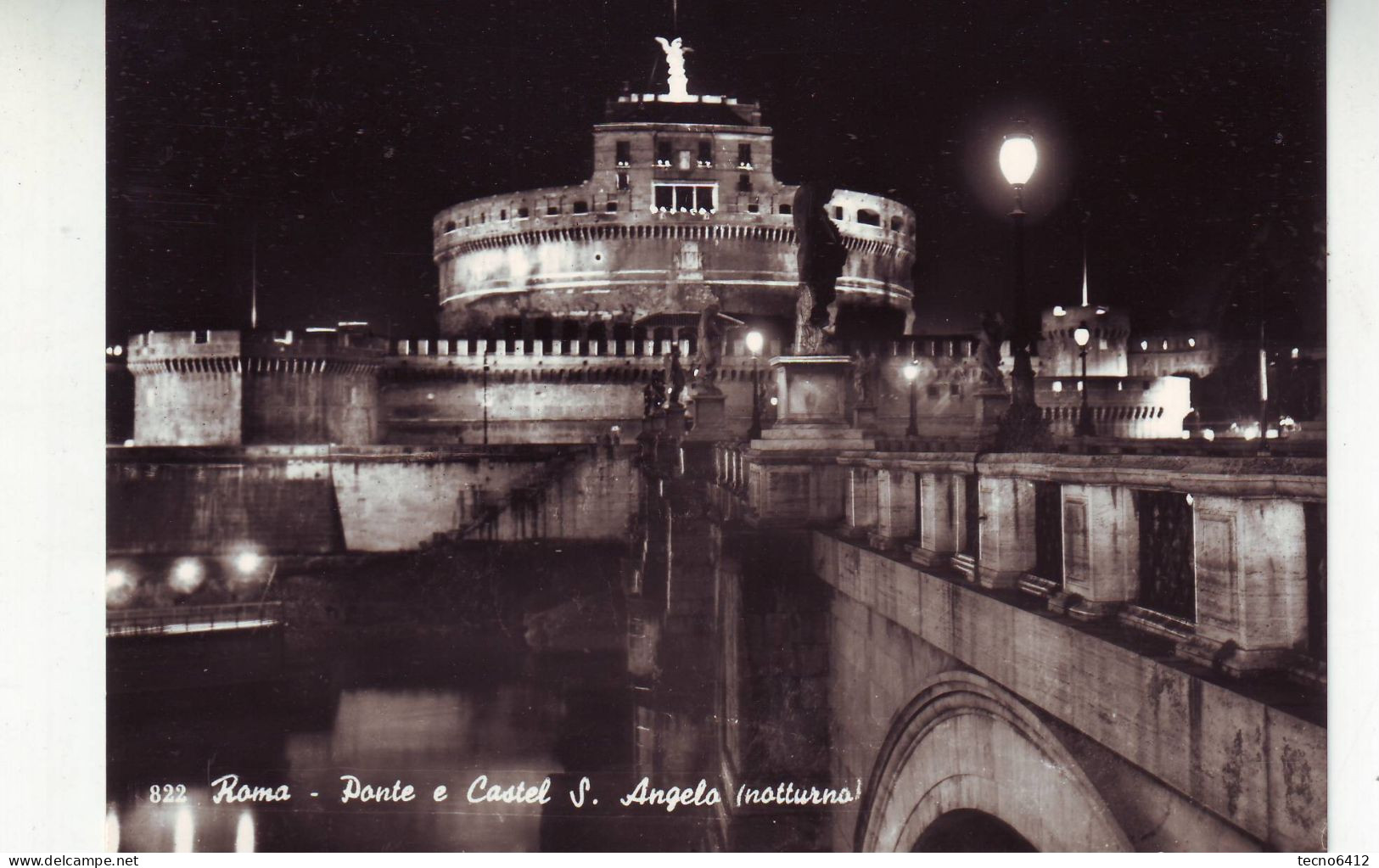 Roma - Ponte E Castel S.angelo(notturno) - Viaggiata - Castel Sant'Angelo