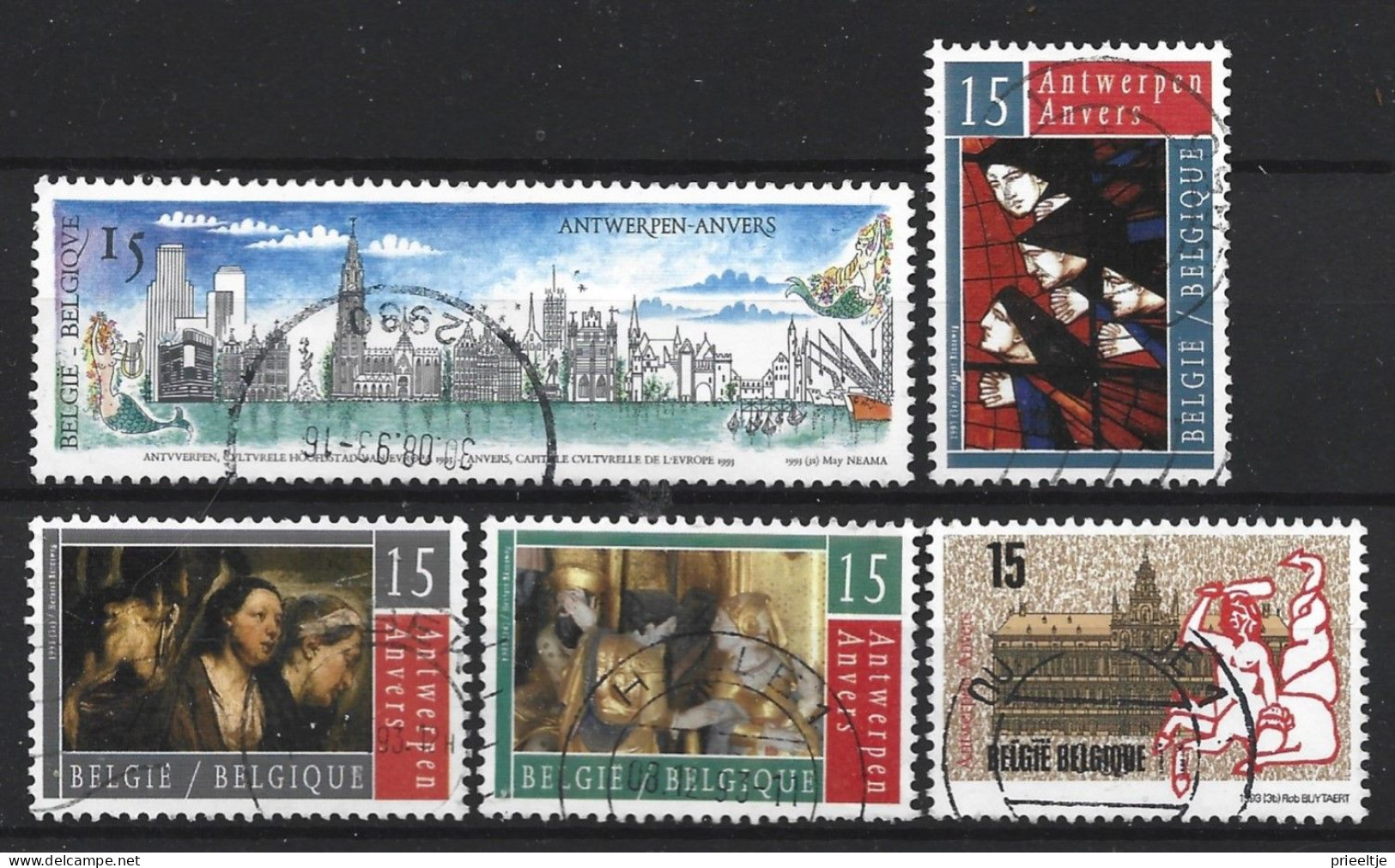 Belgie 1993 Antwerp European Cultural Capital  OCB 2495/2499 (0) - Used Stamps