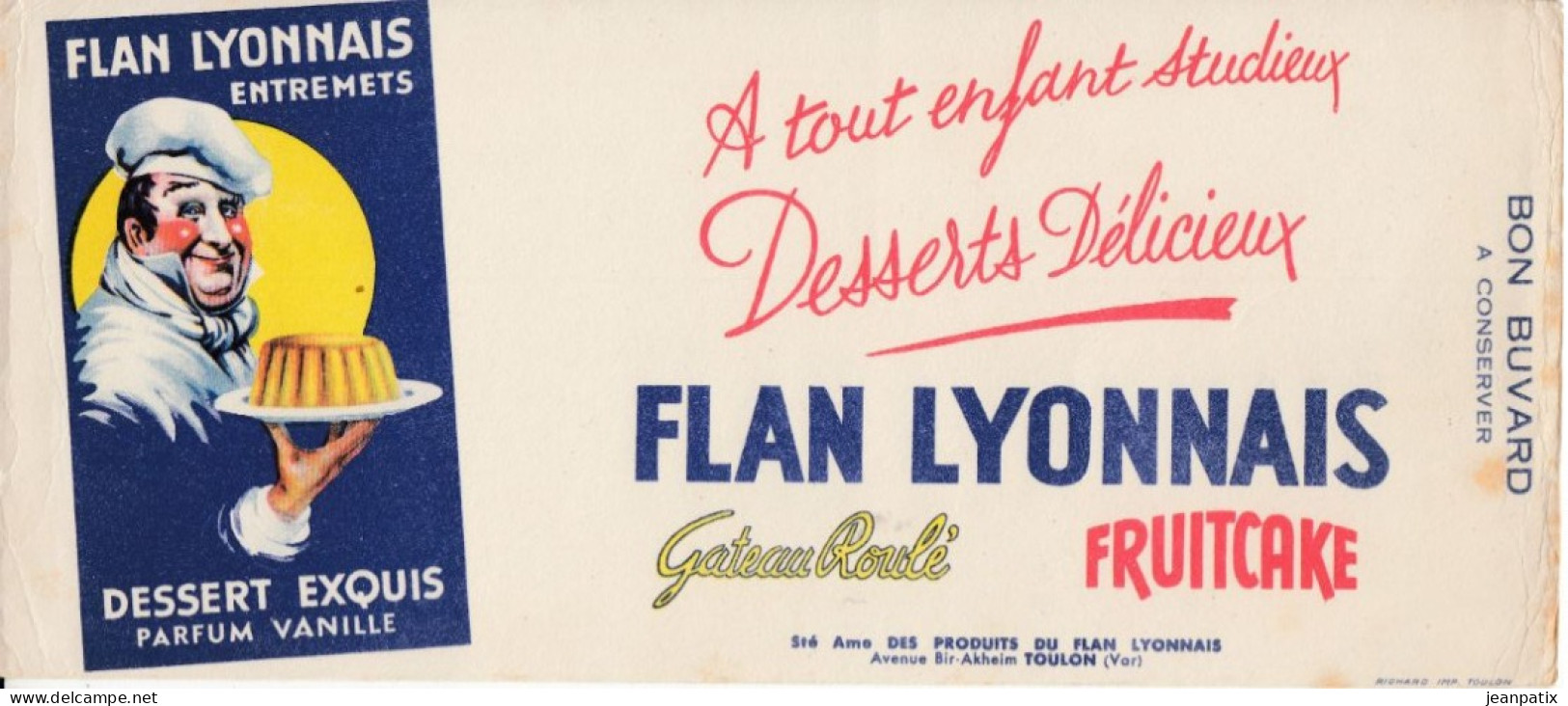 BUVARD & BLOTTER -  Flan Lyonnais - Fruitcake - Avenue Bir-Akheim TOULON (Var) - Autres & Non Classés