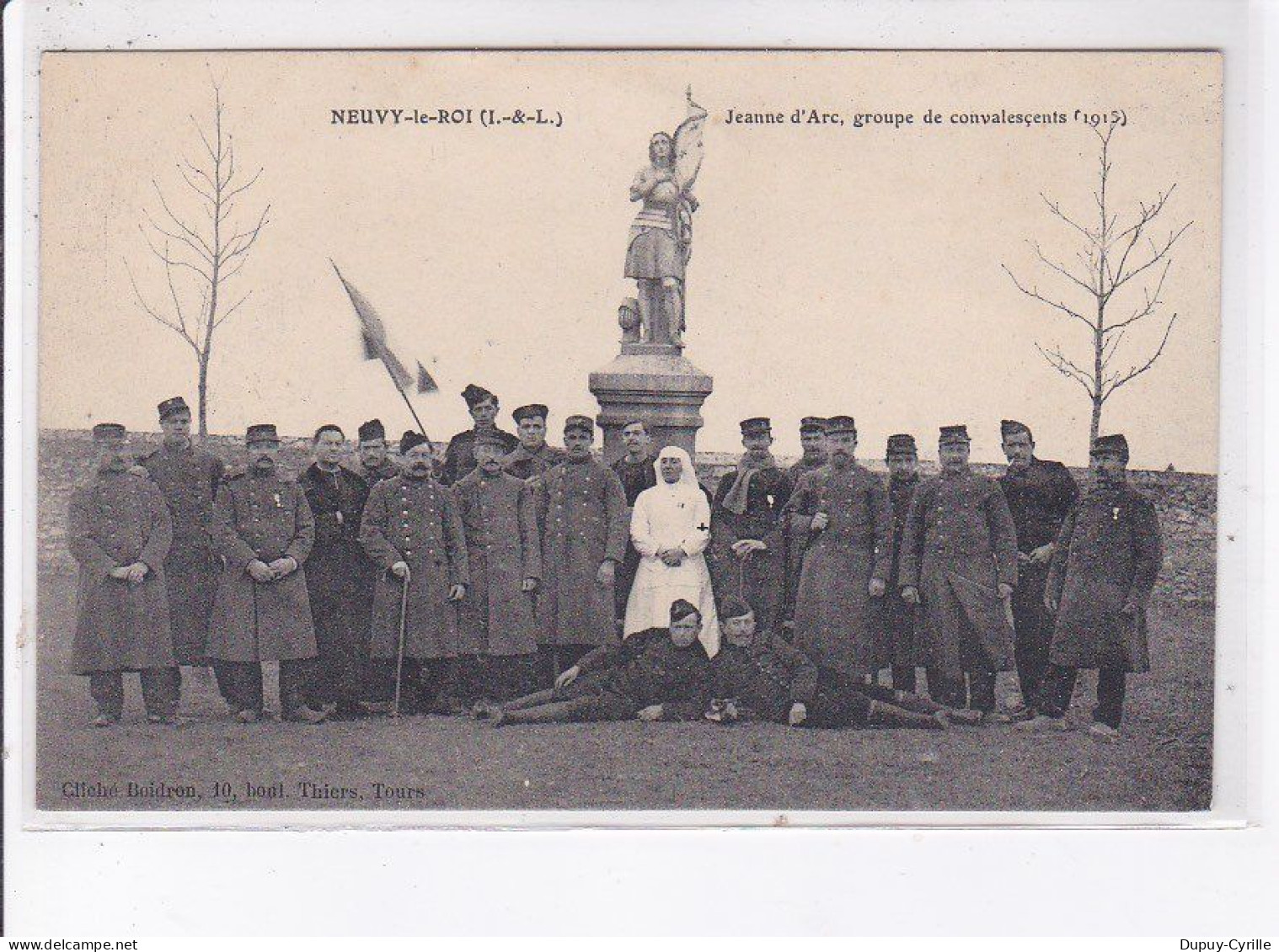 NEUVY-le-ROI: Jeanne D'arc Groupe De Convalscents 1915 - Très Bon état - Neuvy-le-Roi