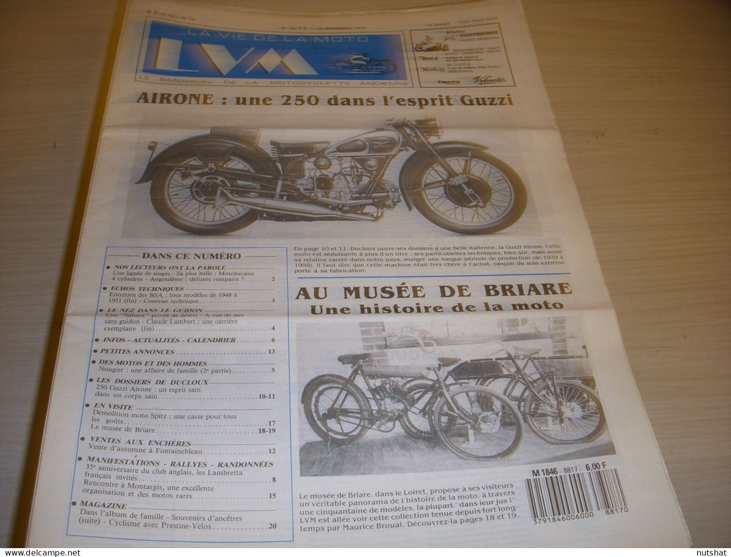 LA VIE DE LA MOTO LVM 88-17 11.88 250 GUZZI AIRONE DEMOLITION MOTO SPITZ - Auto/Motorrad