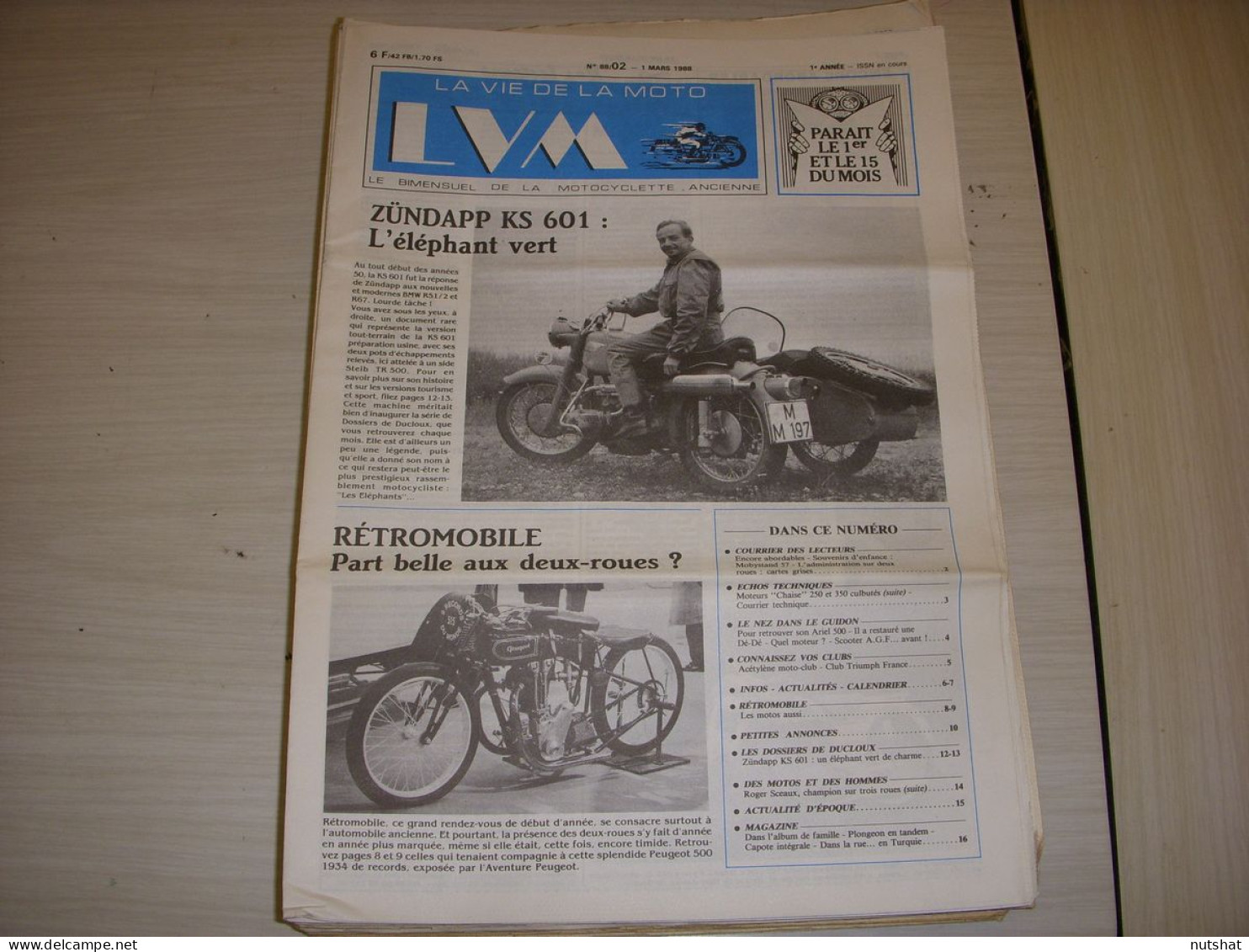 LA VIE DE LA MOTO LVM 88-02 03.88 ZUNDAPP KS 601 ROGER SCEAUX SALON RETRO - Auto/Motorrad