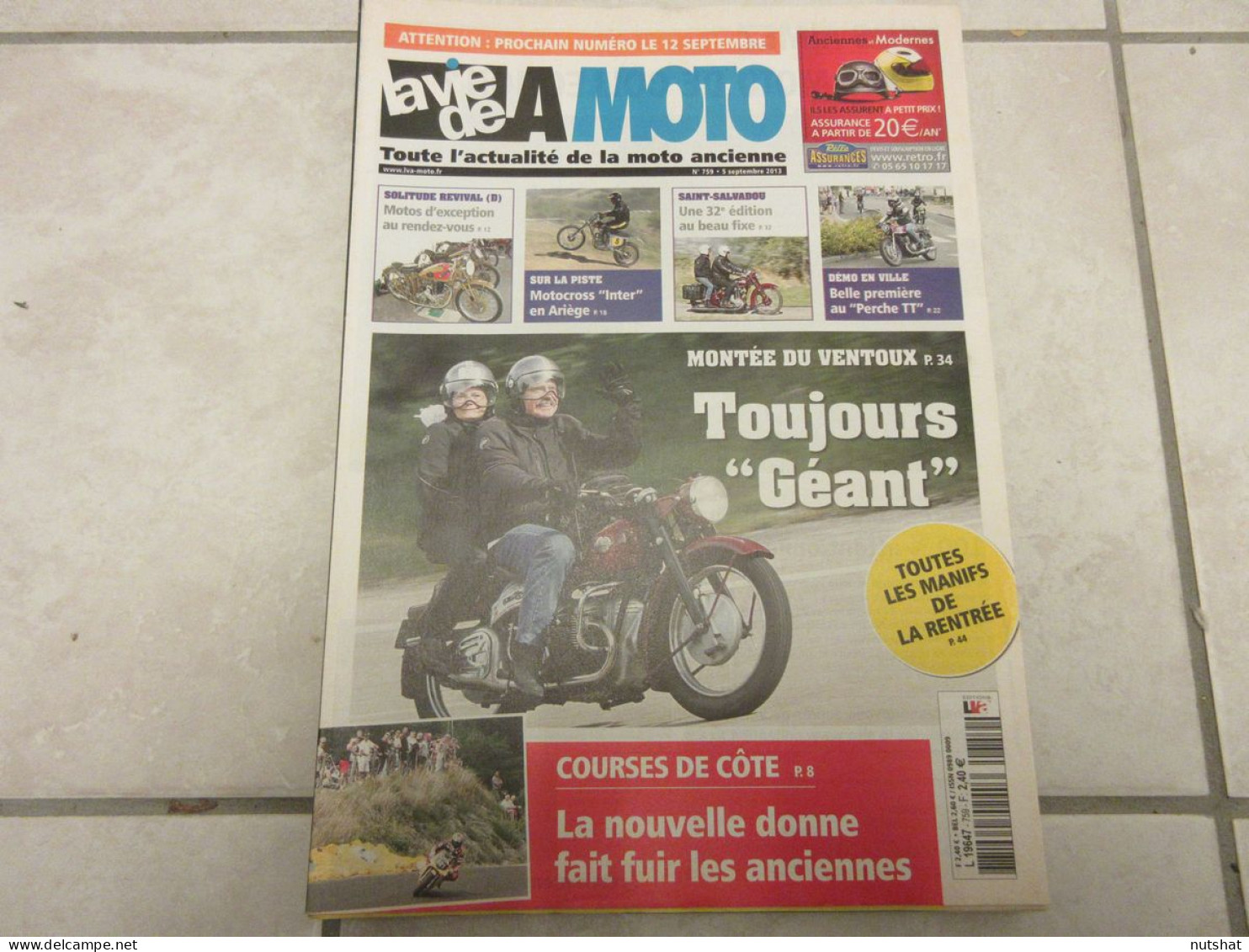 LA VIE DE LA MOTO LVM 759 09.13 Le MONT VENTOUX MORINI 350/400 DERNY 100 TANDEM - Auto/Motorrad