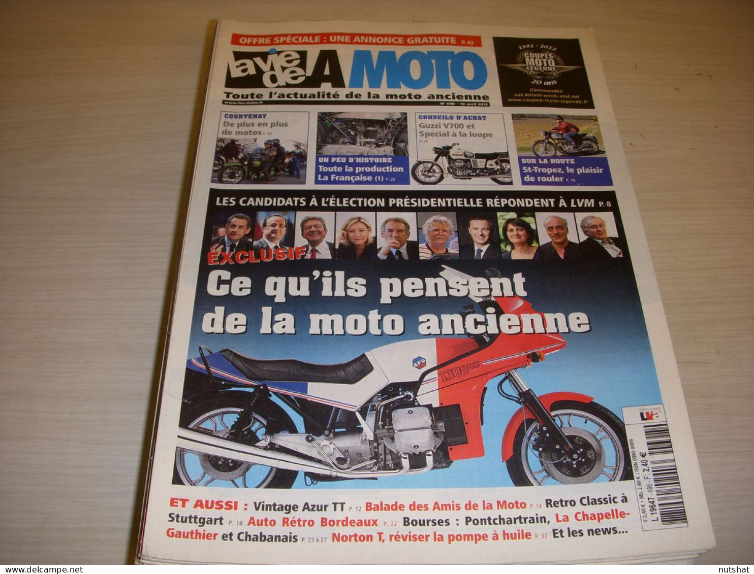 LA VIE DE LA MOTO LVM 698 04.12 GUZZI V700 ELECTIONS SARKOZY HOLLANDE BAYROU - Auto/Motorrad