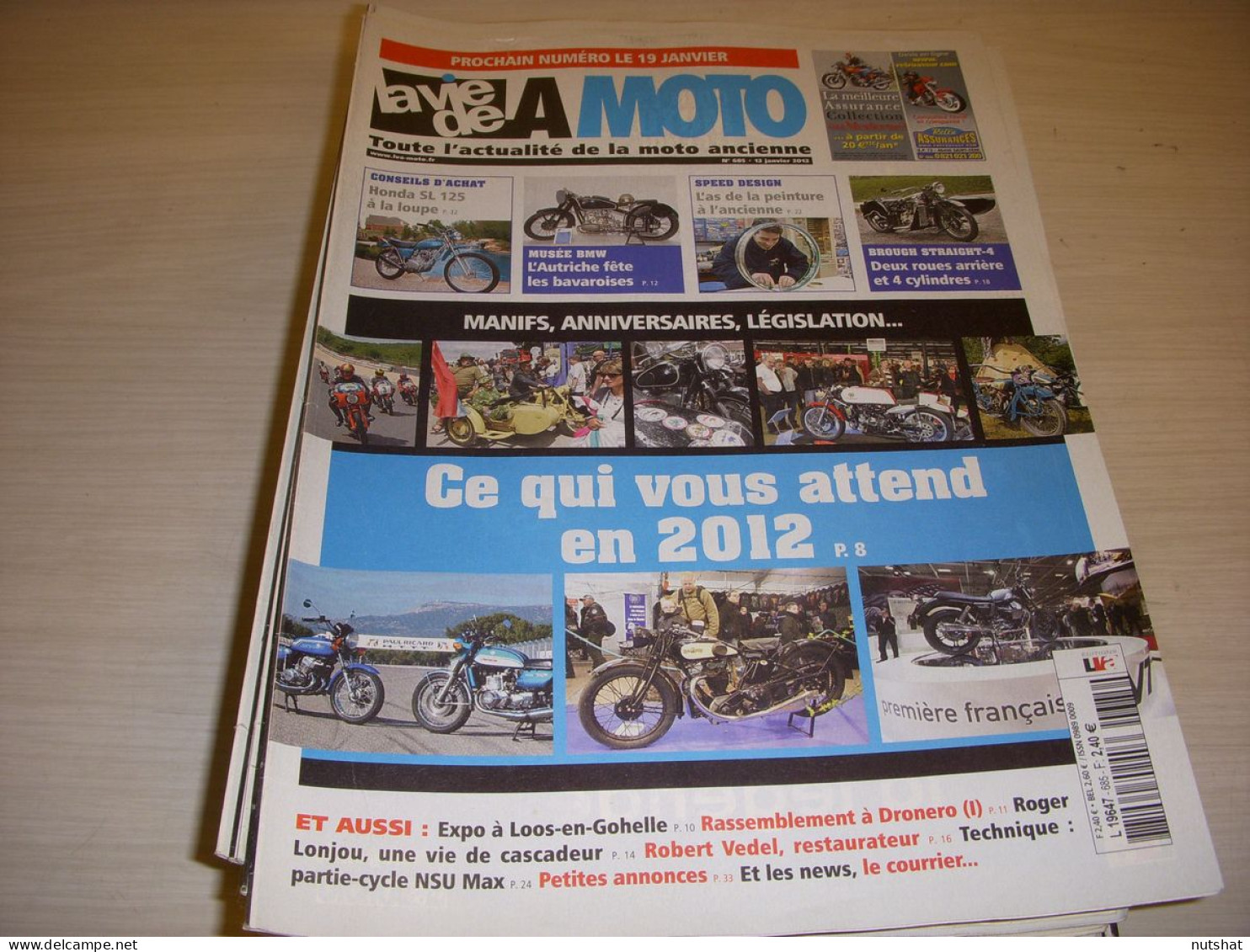 LA VIE DE LA MOTO LVM 685 01.12 HONDA SL 125 BROUGH STRAIGHT 4 MUSEE BMW LONJOU - Auto/Moto