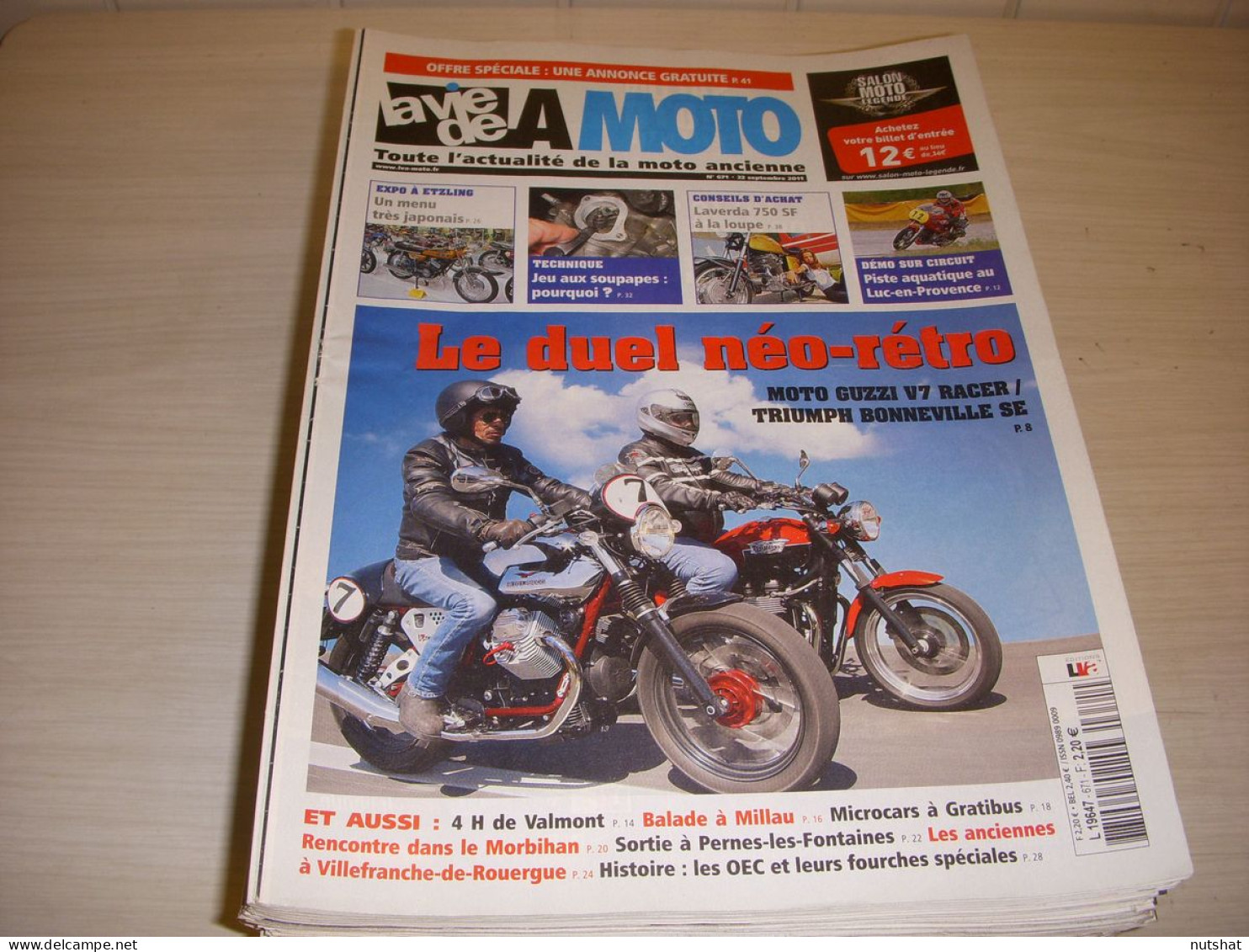 LA VIE DE LA MOTO LVM 671 09.11 LAVERDA 750 SF MOTO GUZZI V7 TRIUMPH BONNEVILLE - Auto/Motorrad