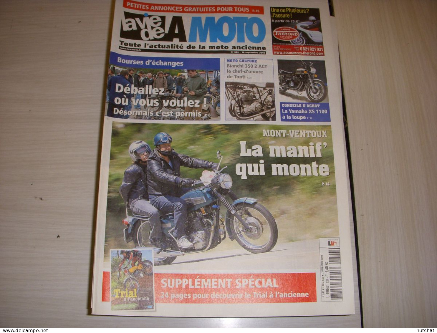 LA VIE DE LA MOTO LVM 624 09.10 BIANCHI 350 2 ACT YAMAHA XS 1100 HONDA 125 SL - Auto/Motorrad