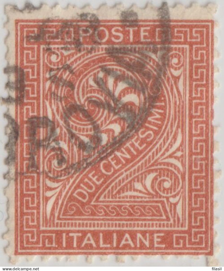 SI53D Italia Italy Regno 1863 2 L. - Vittorio Emanuele II Cifra 2 Usato Buona Centratura - Usados