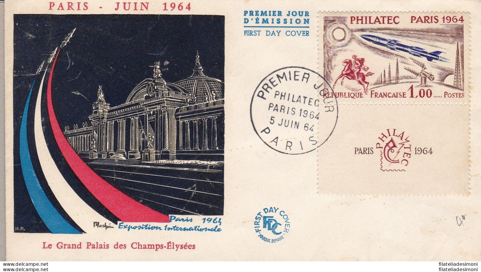 1964 Francia  N° 1422 PHILATEC BUSTA PRIMO GIORNO - Andere & Zonder Classificatie