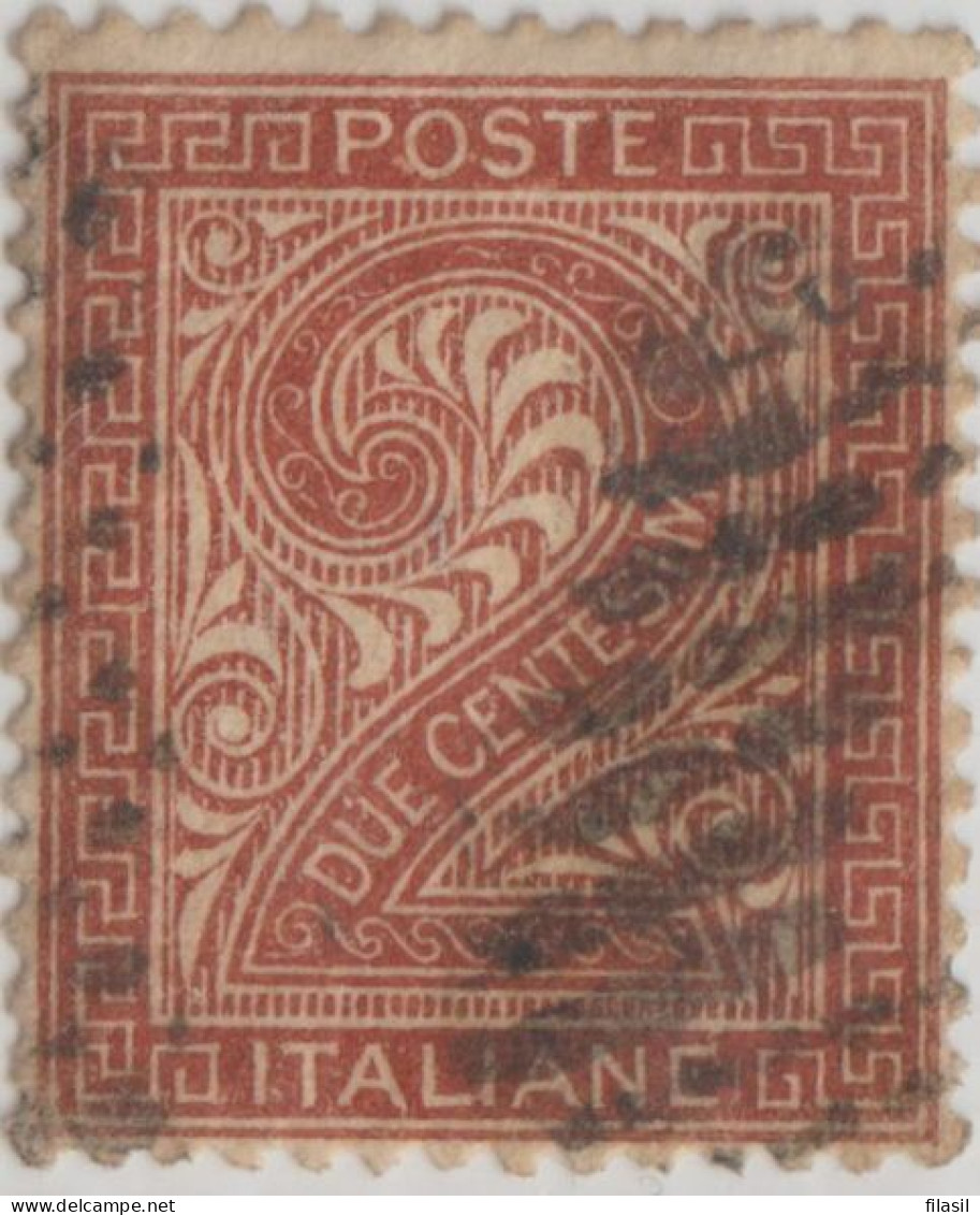 SI53D Italia Italy Regno 1863 2 L. - Vittorio Emanuele II Cifra 2 Usato Buona Centratura - Usados