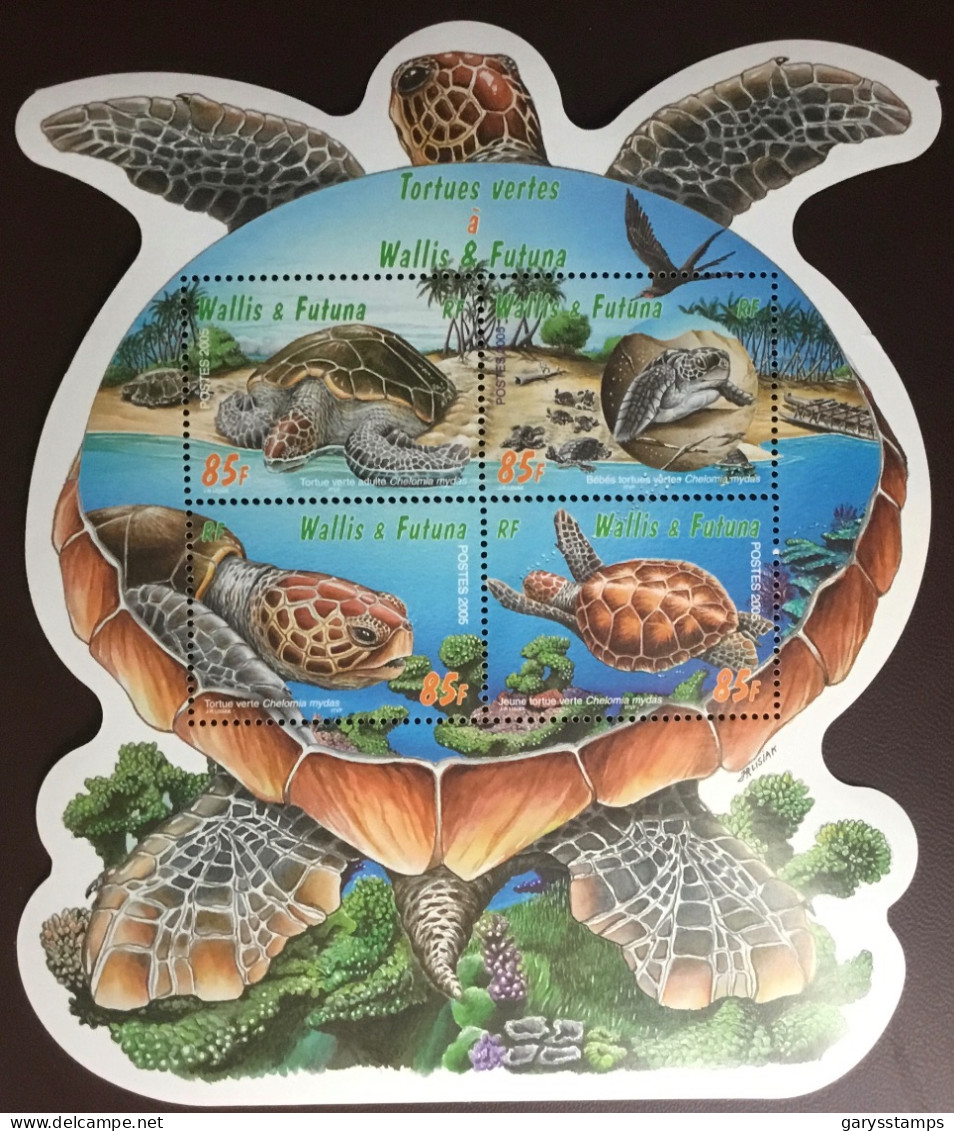 Wallis Et Futuna 2005 Green Turtles Sheetlet MNH - Tartarughe