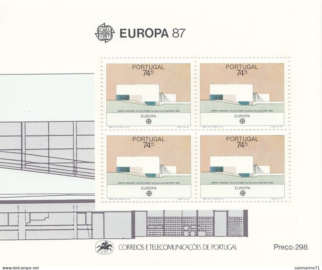 PORTUGAL Block 54,unused - 1987