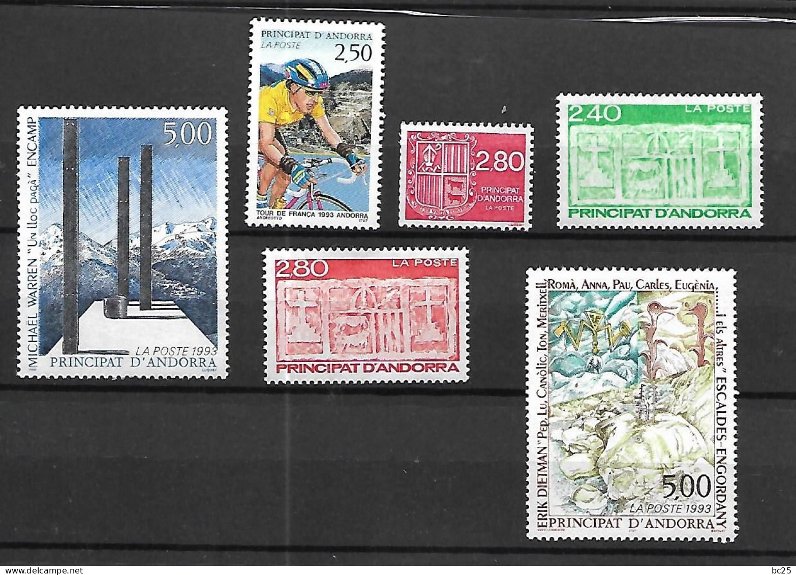ANDORRE -25 TRES BEAUX TIMBRES NEUFS * LEGERES CHARNIERES SUR GOMME-DE 1990-94- 2 SCANS - Unused Stamps