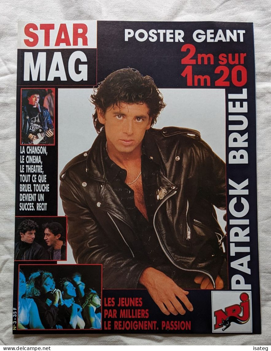 Affiche Cartonnée Publicitaire Pour Librairie : Star Mag - Patrick Bruel - Affiches