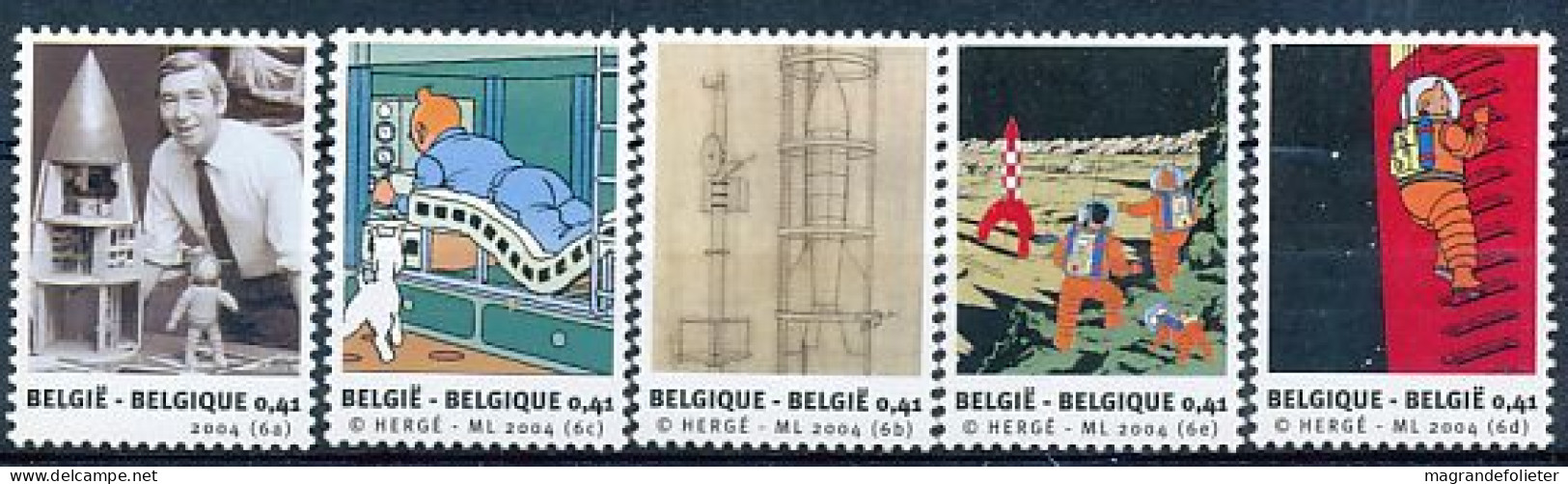 TIMBRE  ZEGEL STAMP  BELGIQUE LES 75 ANS DE TINTIN 3249-53  XX - 2013-... Rey Felipe