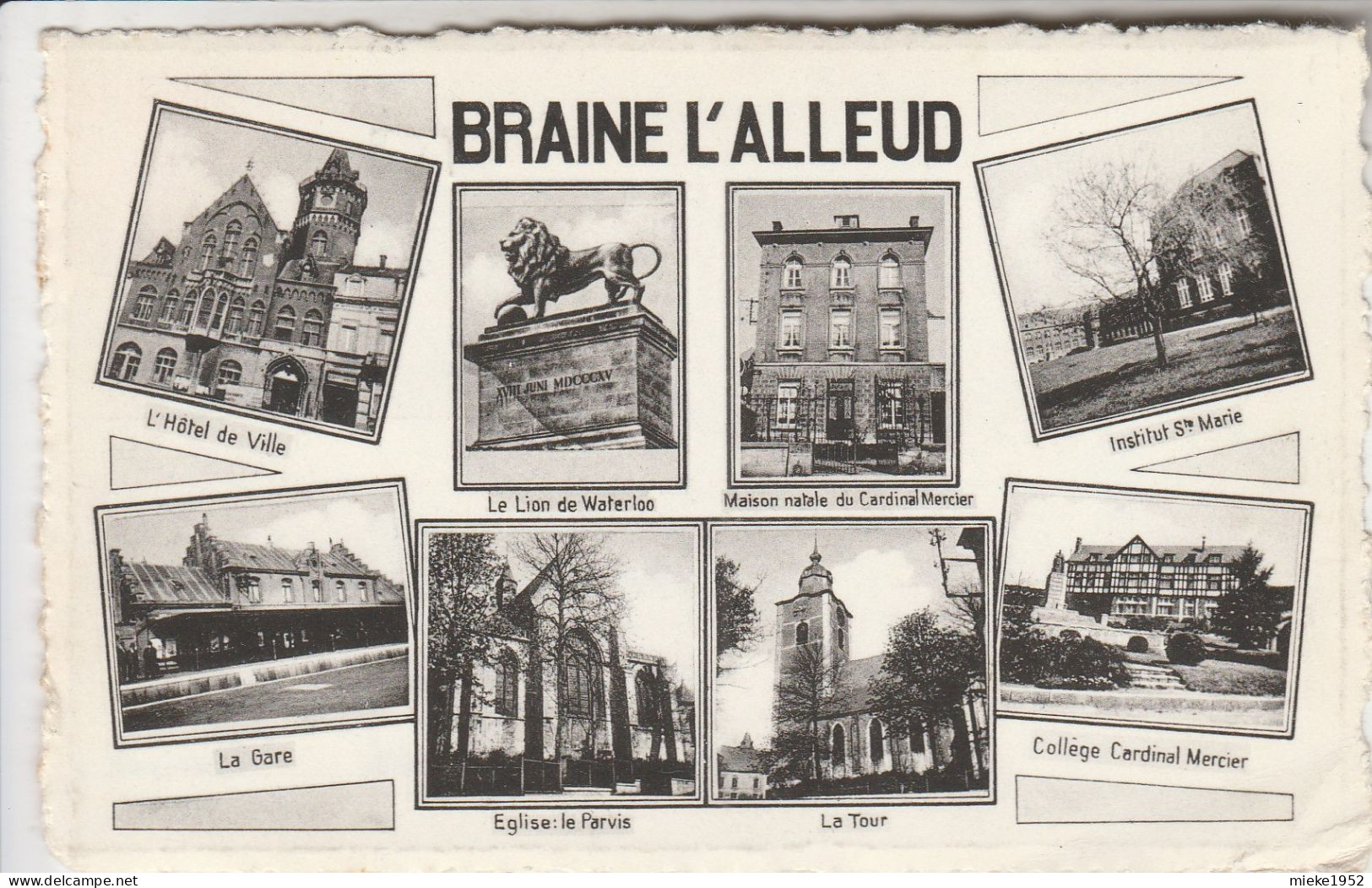 Braine L'Alleud , Multivues : Hotel De Ville  Lion Gare Eglise  Tour Collège + Maison Natale Cardinal Mercier Inst Marie - Braine-l'Alleud