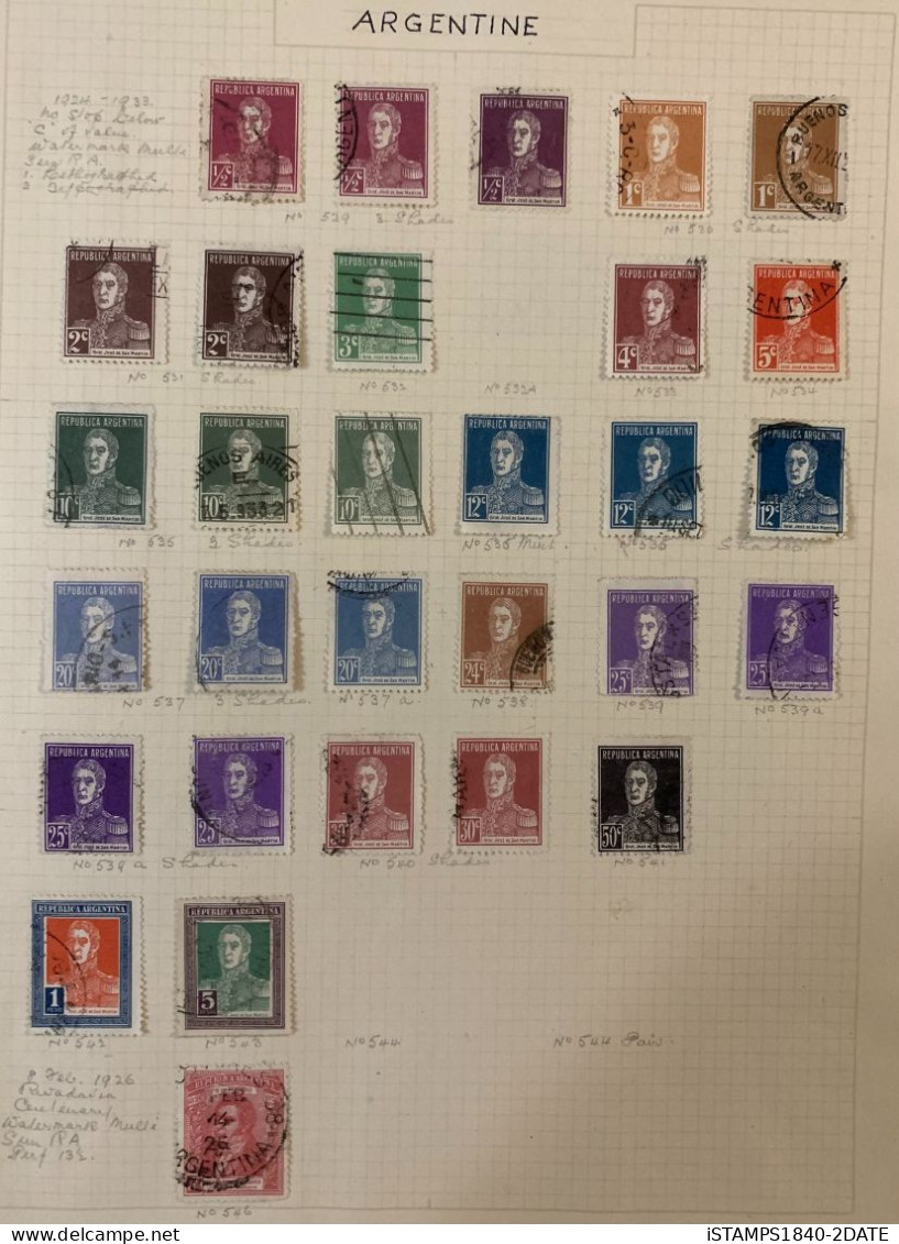 001265/ Argentina 1855+ Collection (600+) On Pages Mint + Used