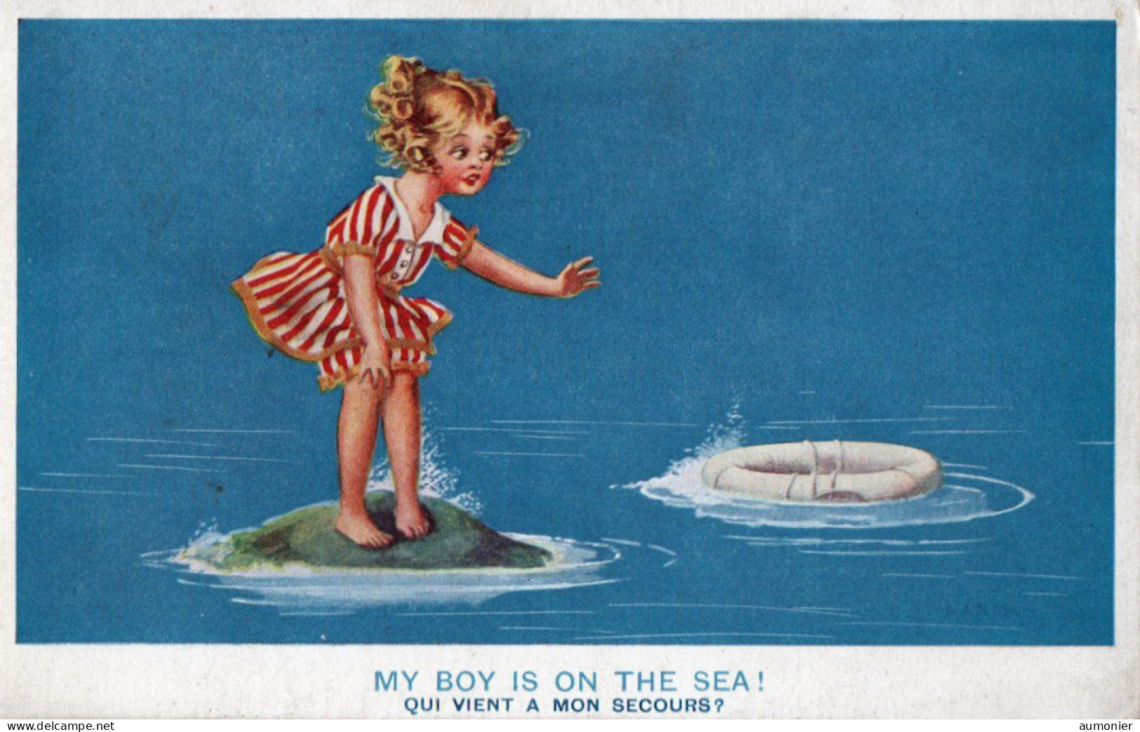 Jeune Fille Sur Un Ilot - My Boy Is On The Sea ! - Qui Vinet A Mon Secours ? - 1900-1949