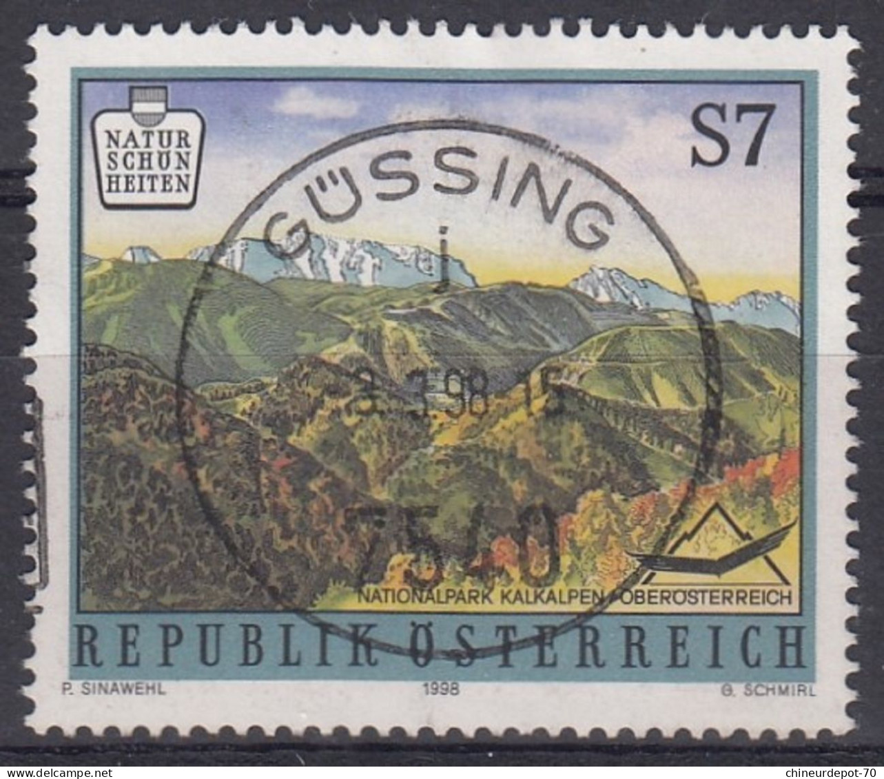 NATIONALPARK KALKALPEN OBEROSTERREICH 1998   CACHET GUSSING - Usados