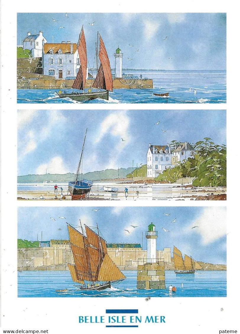 Belle Ile En Mer  Illustration Aquarelle 5 Cartes - Contemporain (à Partir De 1950)