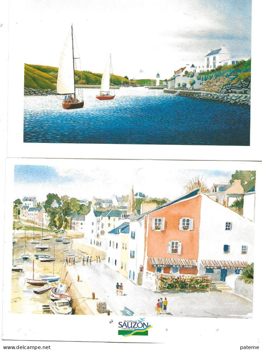 Belle Ile En Mer  Illustration Aquarelle 5 Cartes - Contemporary (from 1950)