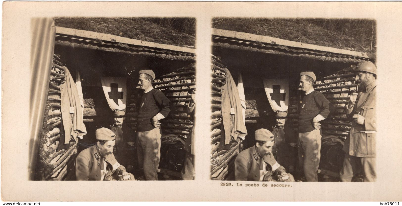 Photo Stéréoscopique De 14-18 , Le Poste De Secours - 1914-18