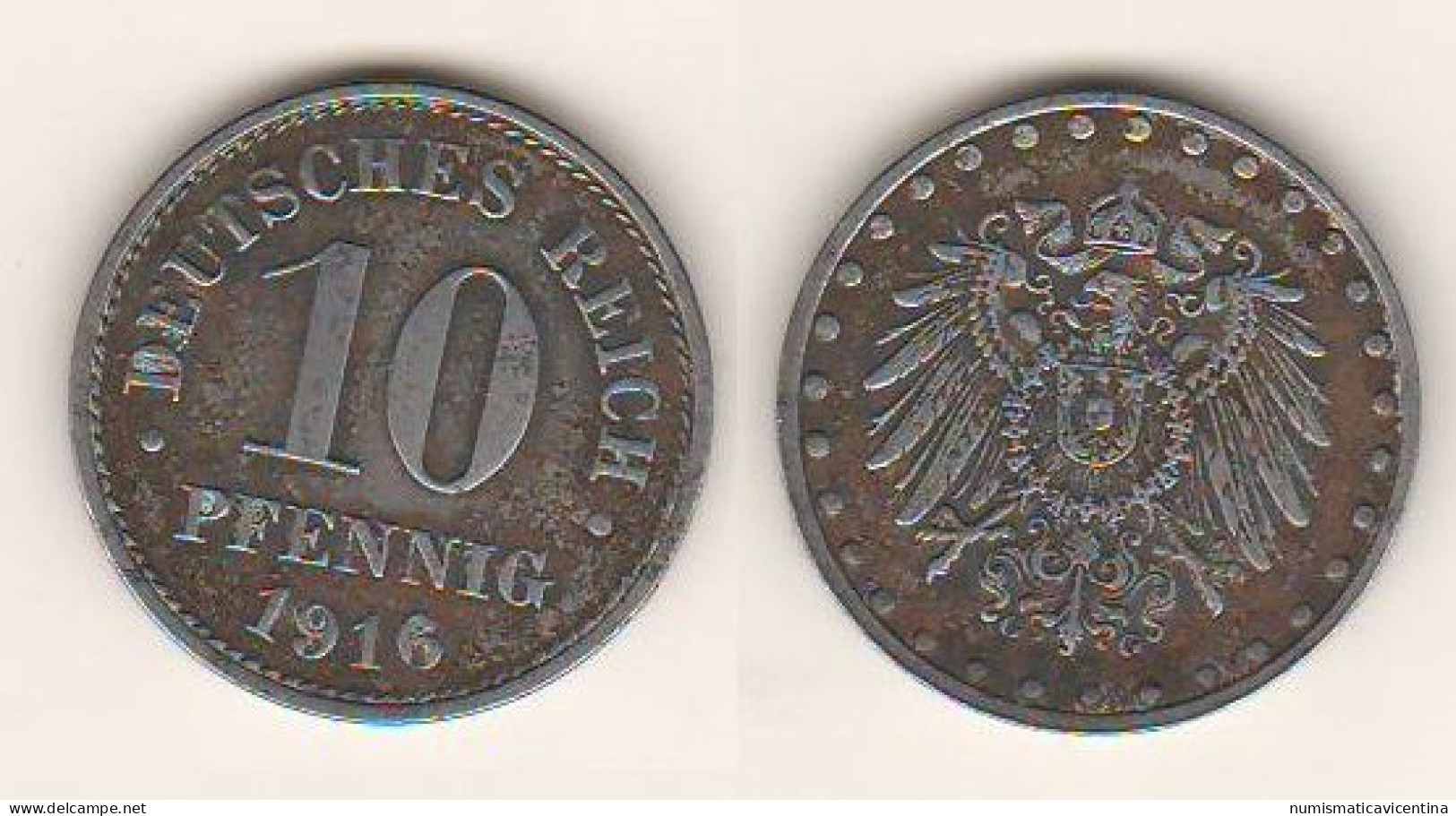 10 Pfennig 1916 G Karlsruhe Mintmark Deutsches Reich - 10 Pfennig