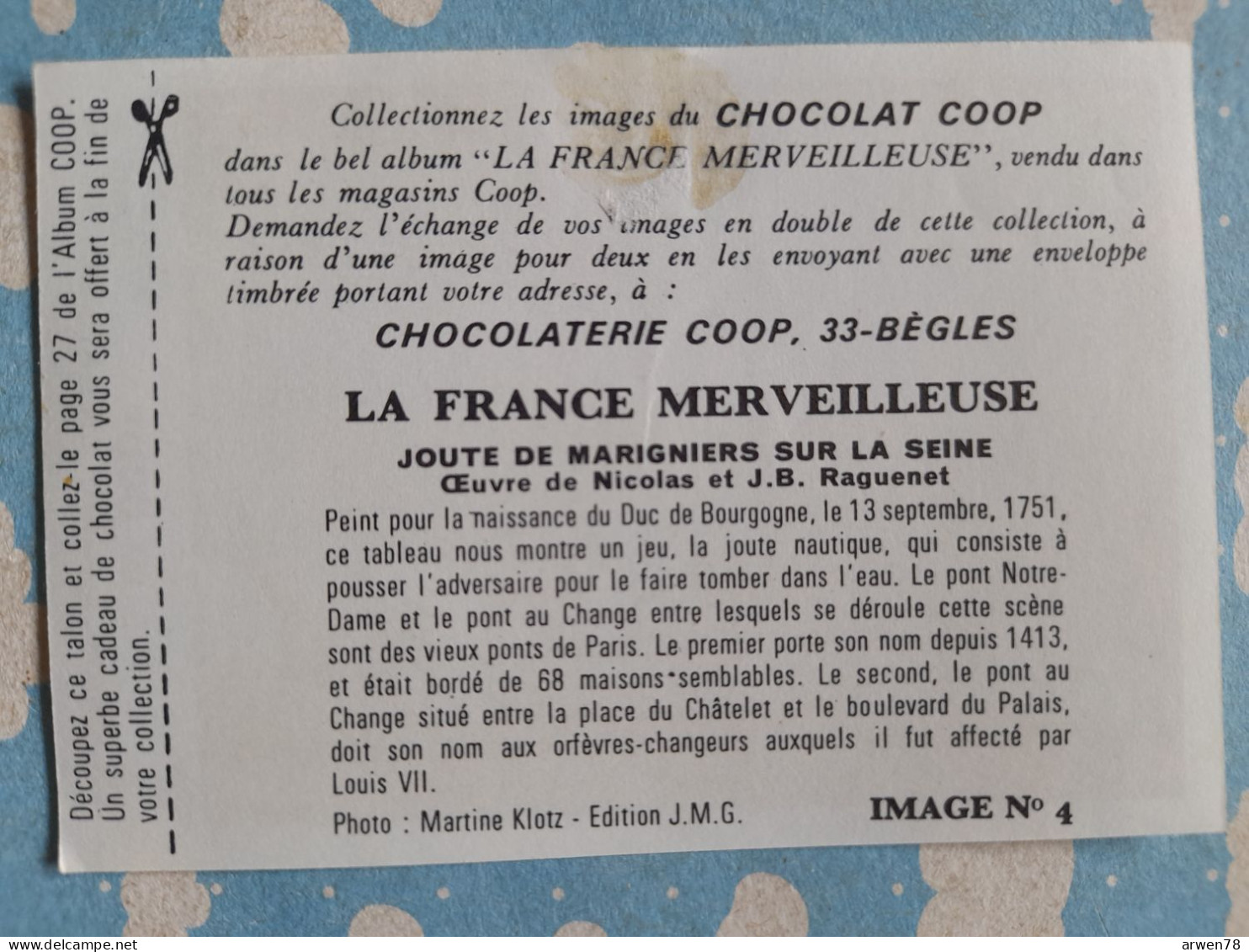 IMAGE COOP N° 4 PARIS JOUTE DES MARIGNIERS SUR LA SEINE - Autres & Non Classés