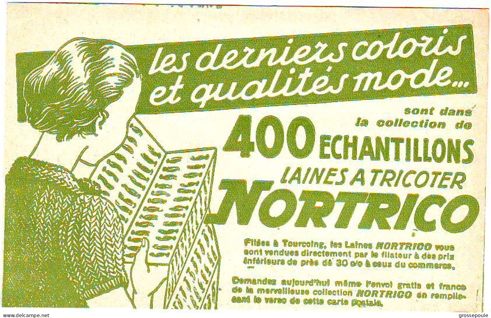 CARTE PUBLICITE LAINES A TRICOTER NORTRICO - TOURCOING - Craft