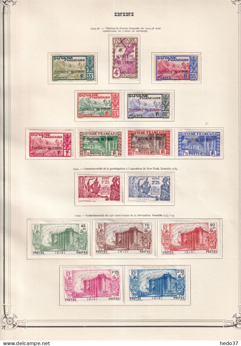 Inini - Collection Pays Complet - Neufs Sans Gomme - TB - Unused Stamps