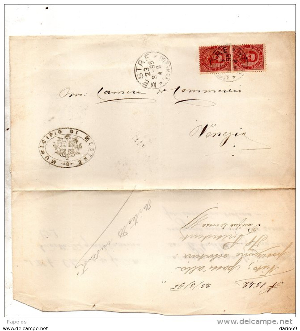 1895 LETTERA  CON ANNULLO MESTRE VENEZIA - Storia Postale