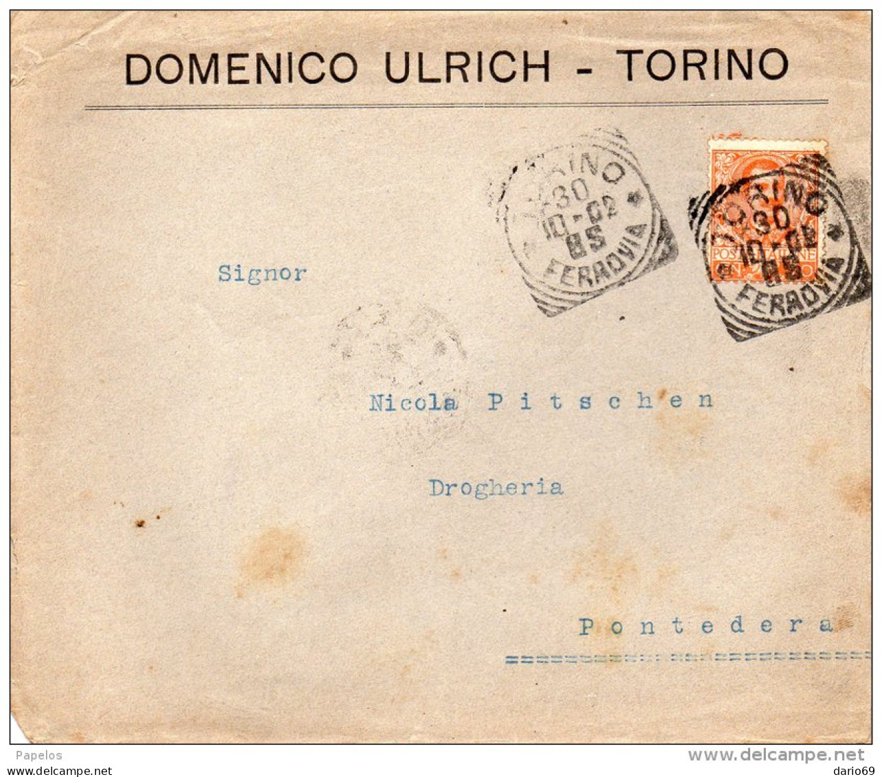 1902 LETTERA  CON ANNULLO TORINO - Storia Postale