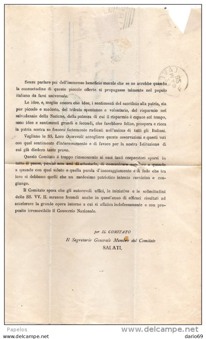 1882 LETTERA INTESTATA  CON ANNULLO  TORINO + LAVENONE BRESCIA - Storia Postale