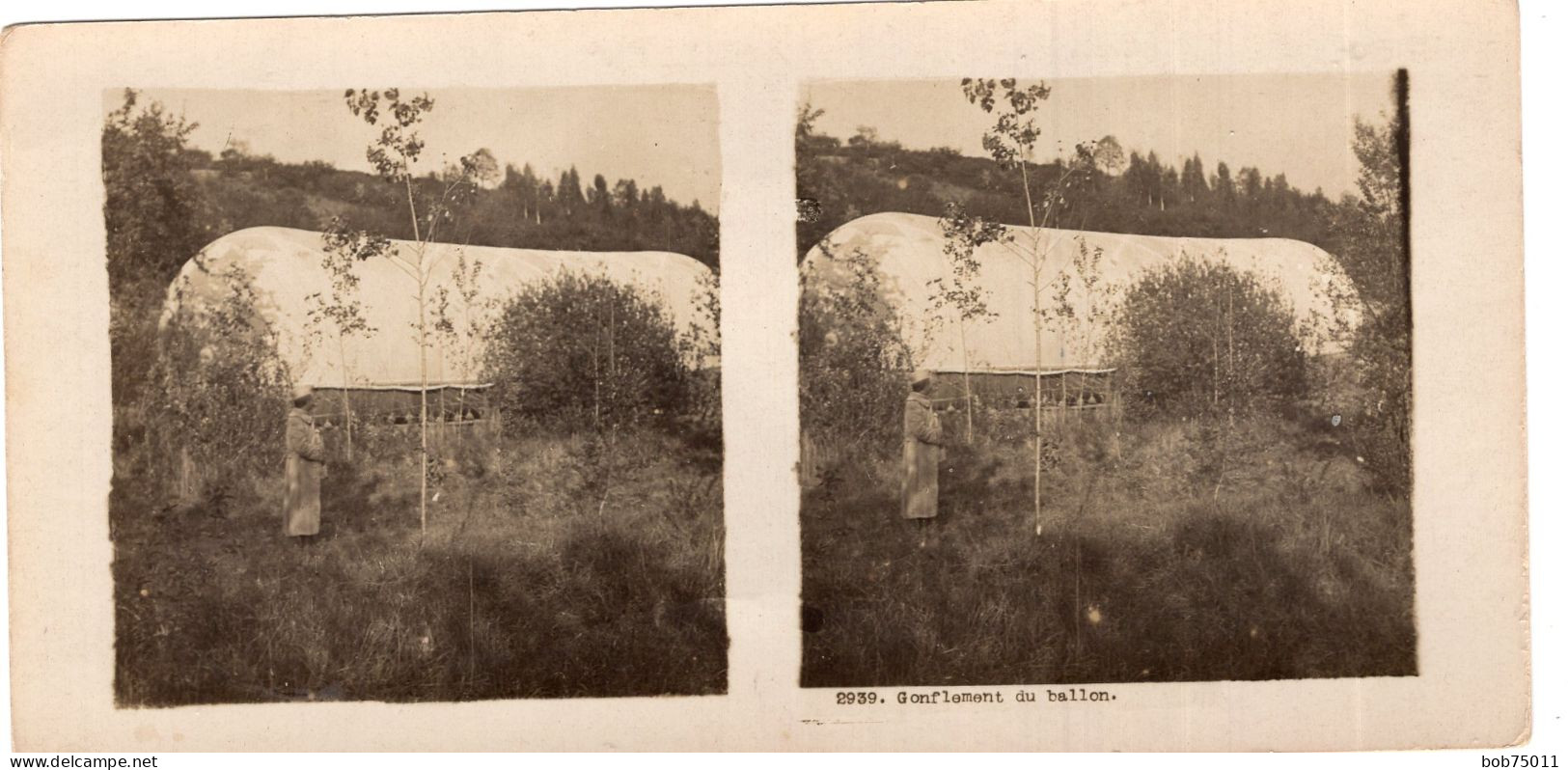 Photo Stéréoscopique De 14-18 , Gonflement Du Ballon - 1914-18