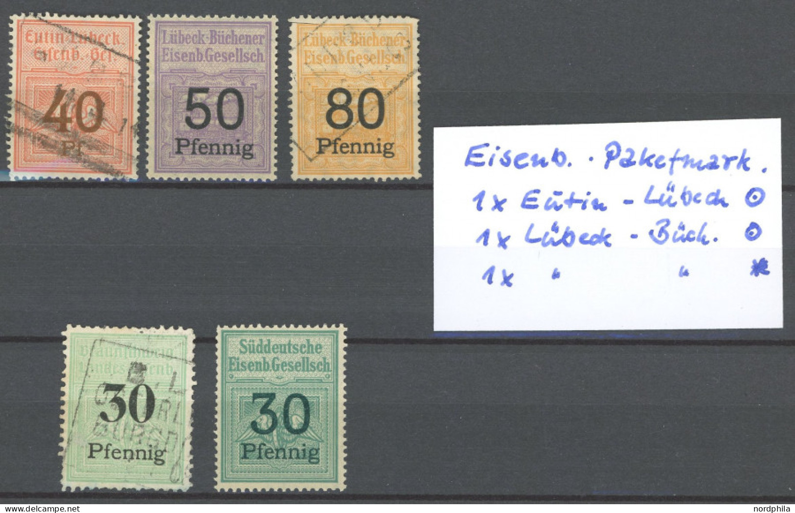 SAMMLUNGEN,LOTS O, , 9 Verschiedene Werte Eisenbahn-Paketmarken Und 2 Werte NDP Telegrafenmarken, Etwas Unterschiedliche - Collections