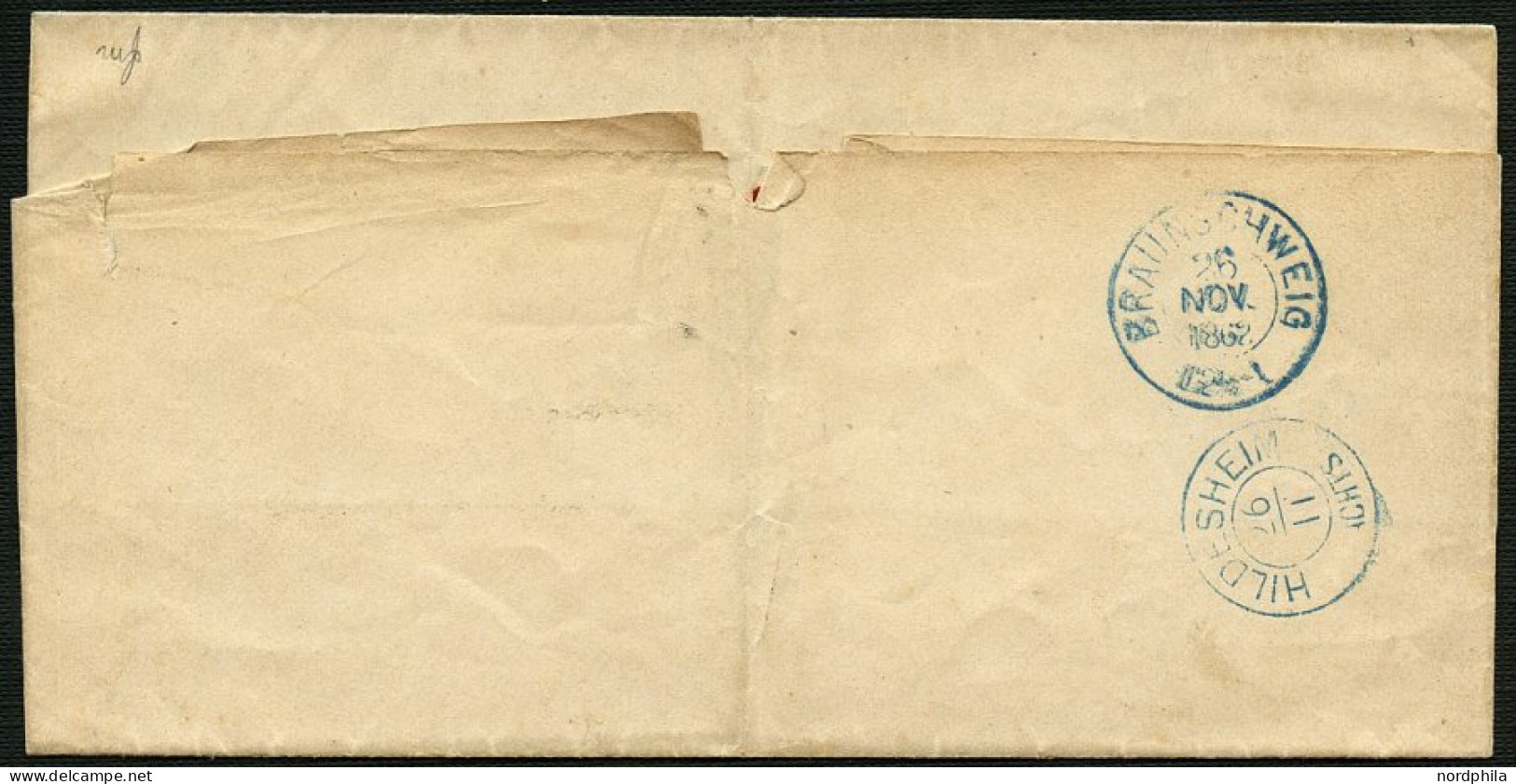 BRAUNSCHWEIG 11A BRIEF, 25.11.1862, 1 Sgr. Schwarz Auf Lebhaftgraugelb Mit Nummernstempel 6 Auf Prachtbrief Von BÖRSSUM  - Braunschweig