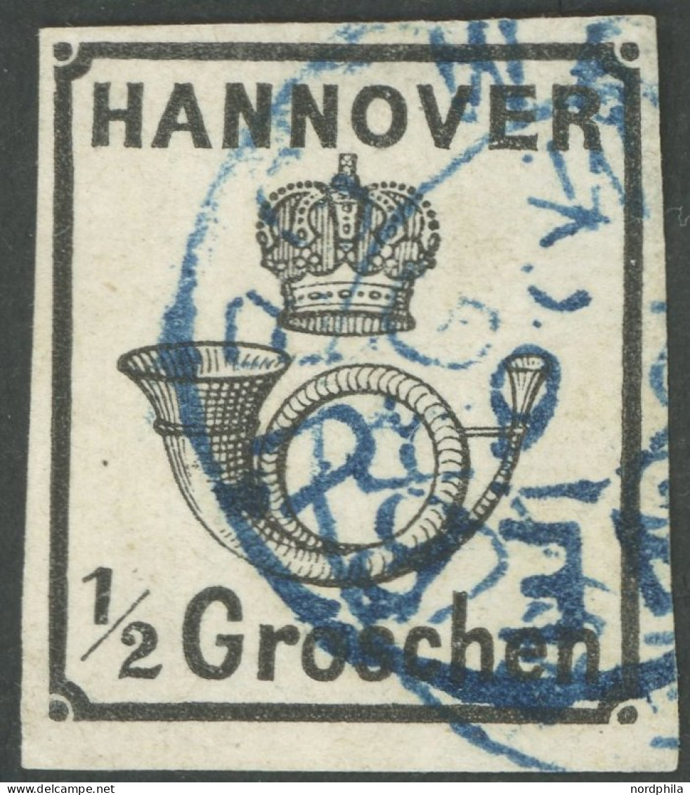 HANNOVER 17y O, 1860, 1/2 Gr. Schwarz, Pracht, Gepr. W. Engel, Mi. 250.- - Hannover