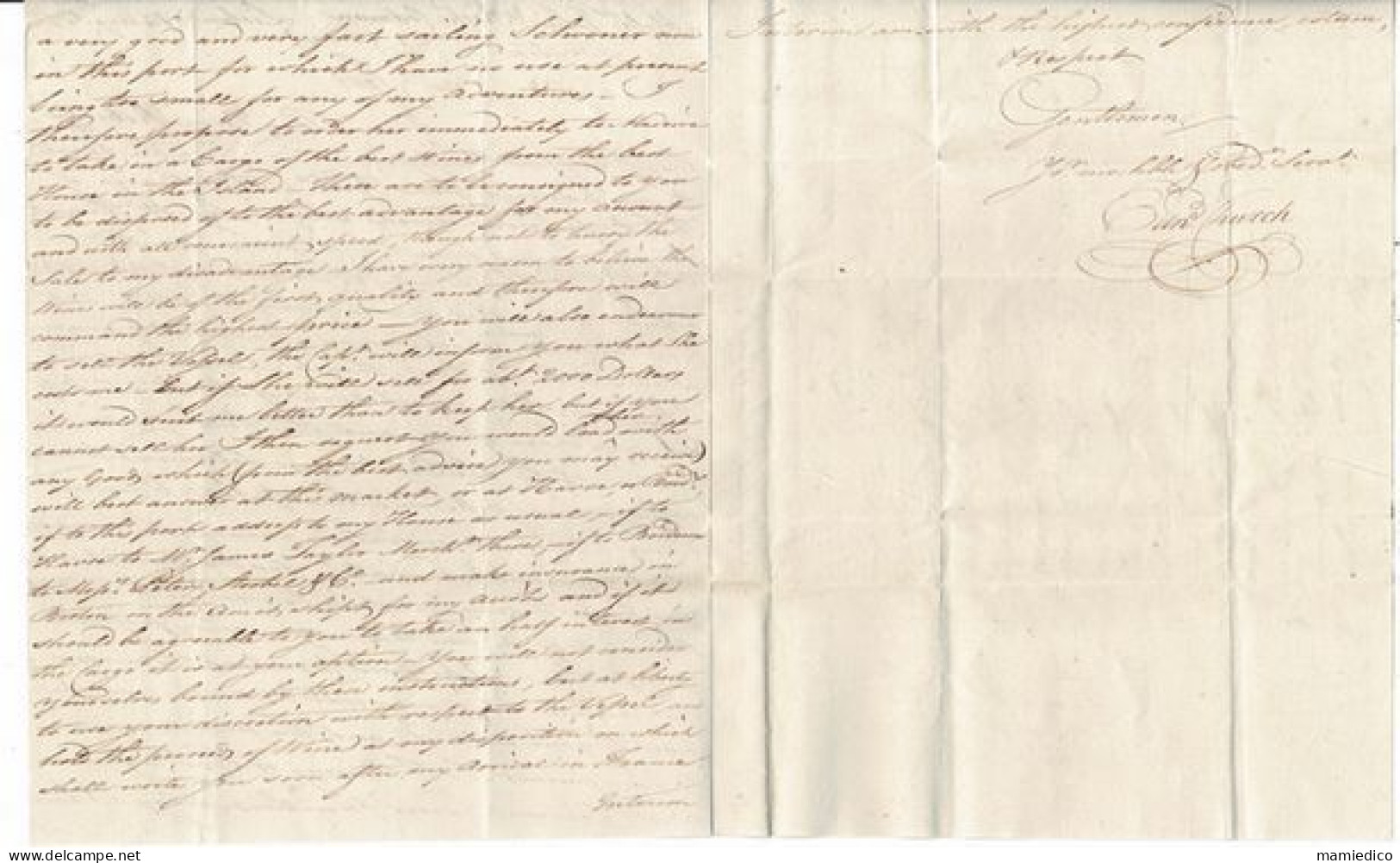 ENVELOPPPE-LETTRE  Envoyée De LISBON Vers BOSTON (copy) Le 14 August 1795 - Non Classés