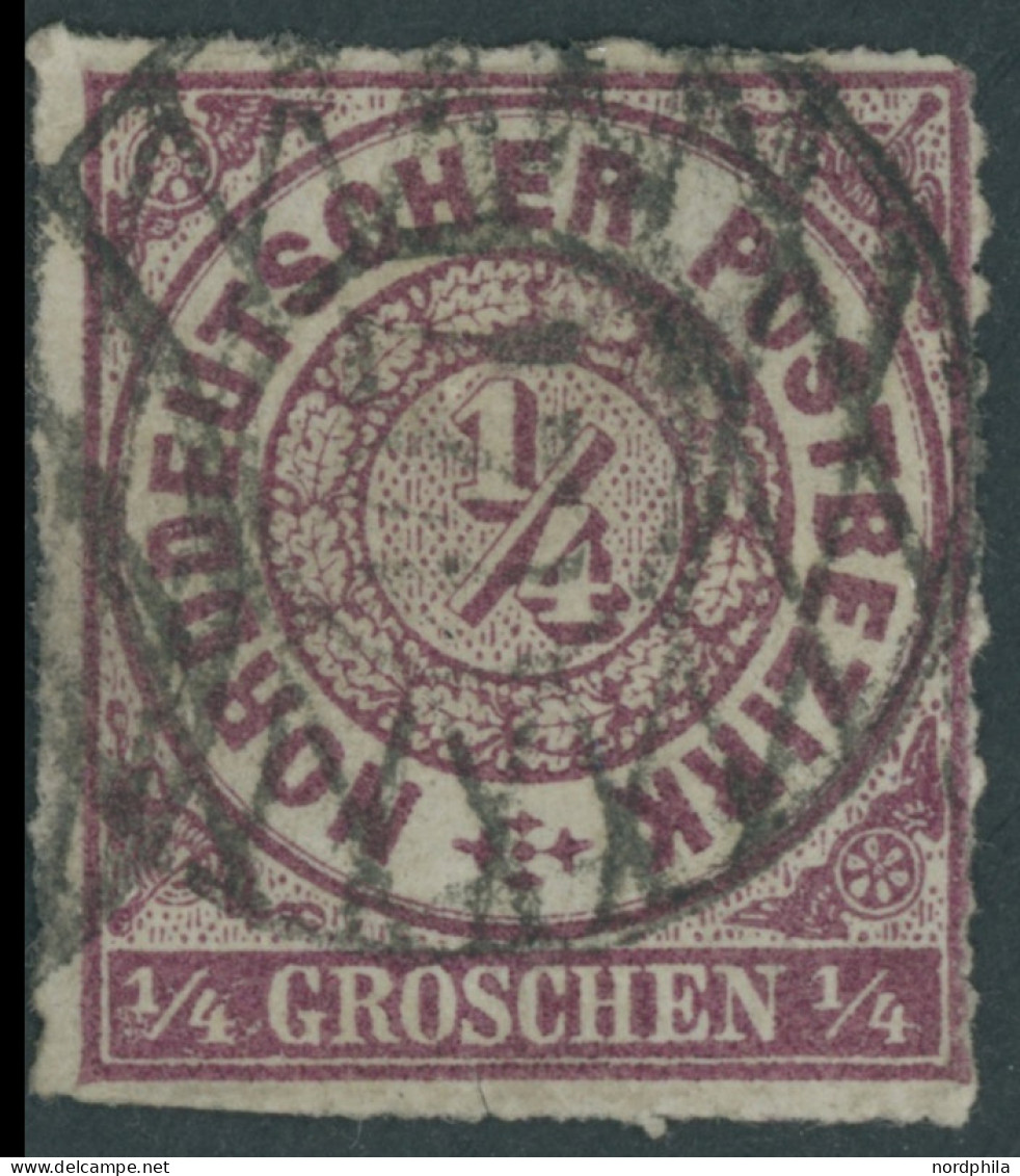 SACHSEN NDP 1 O, 127 (RODA) Auf 1/4 Gr. Braunviolett, Feinst - Saxony