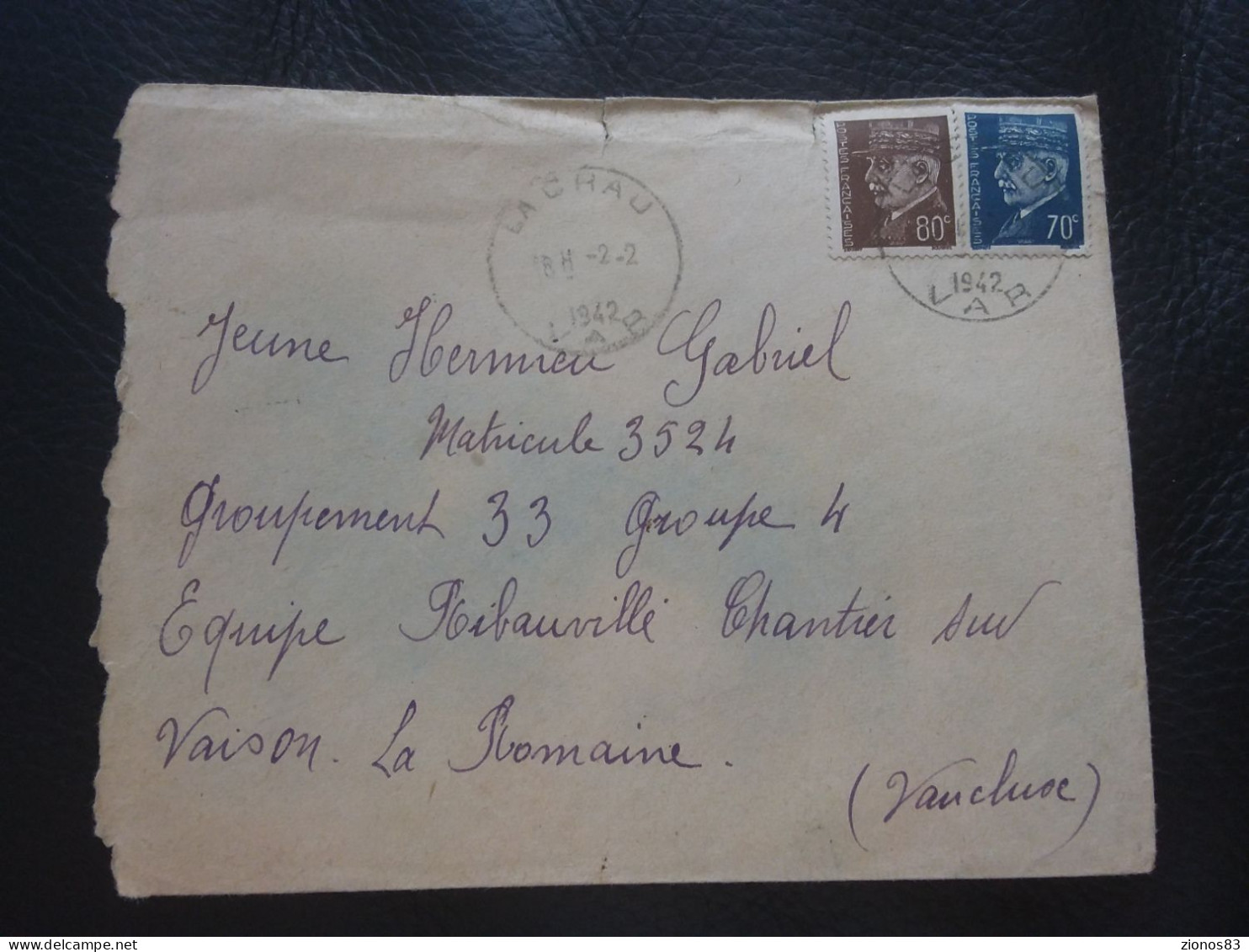 Lettre 1942 Pétain.  Avec Correspondance Du Père à Son Fils Durant Occupation - Briefe U. Dokumente