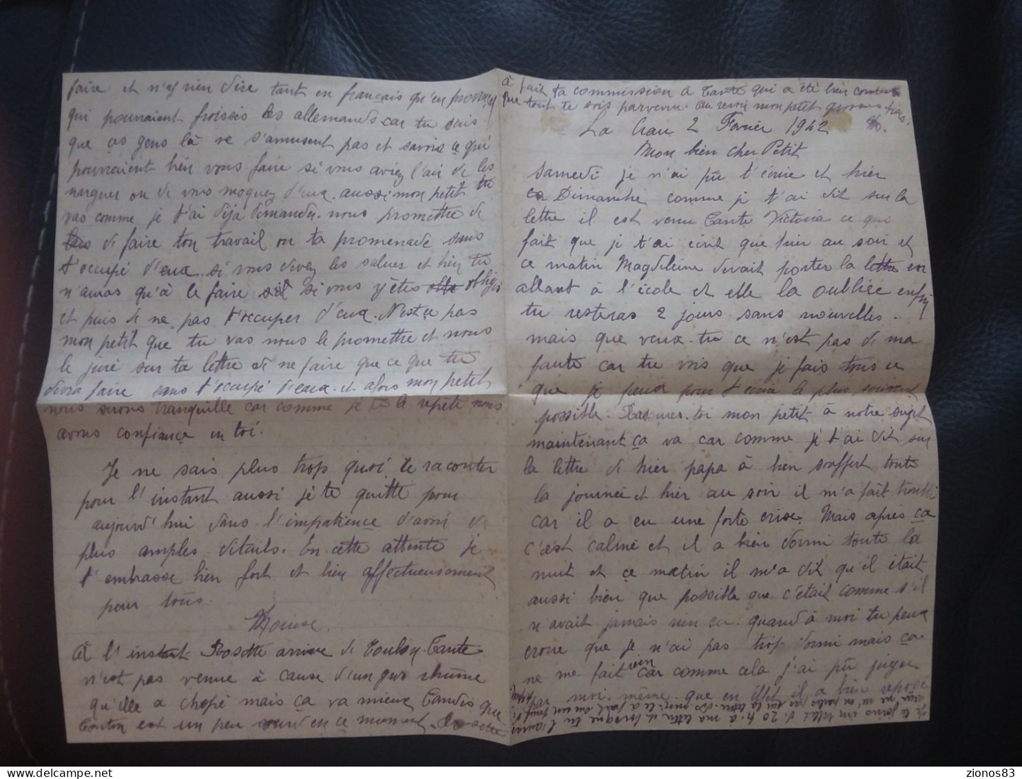 Lettre 1942 Pétain.  Avec Correspondance Du Père à Son Fils Durant Occupation - Covers & Documents