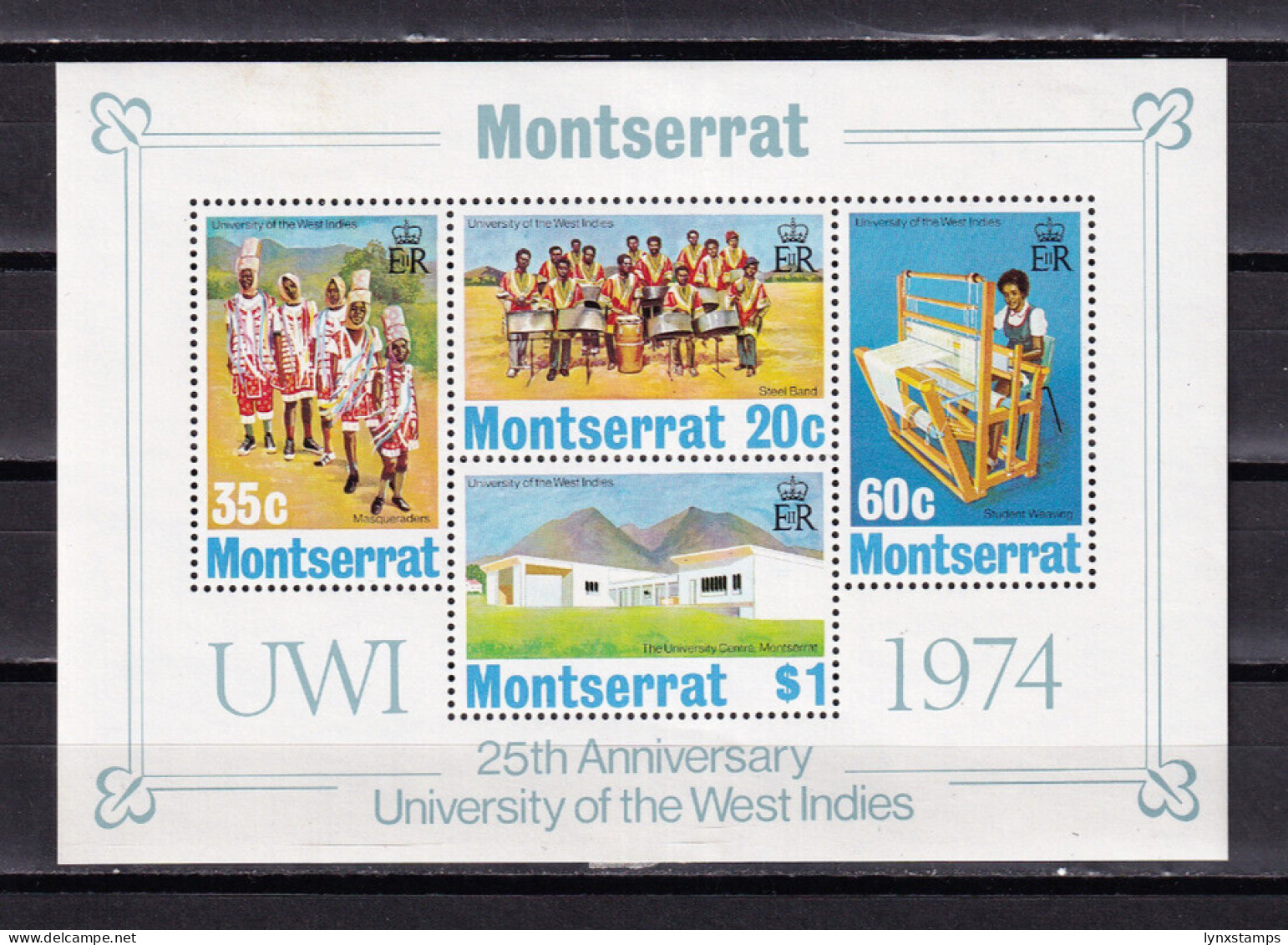 LI07 Montserrat 1974 25th Anniv Of The University Of The West Indies Mini Sheet - Montserrat