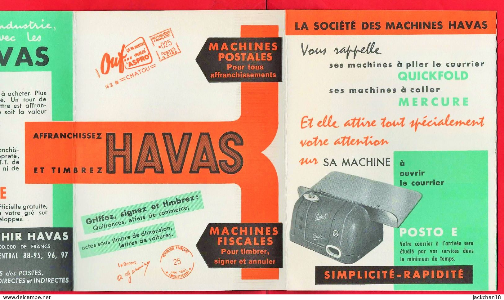 -- AFFRANCHISSEZ Et TIMBREZ HAVAS / DEPLIANT PUBLICITAIRE 4 VOLLETS  Avec CARTE REPONSE -- - Publicités