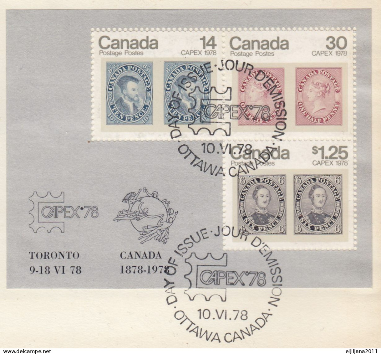 CANADA 1978 ⁕ FDC Cover CAPEX, OTTAWA ⁕ Stamp Exhibition Block - 1971-1980